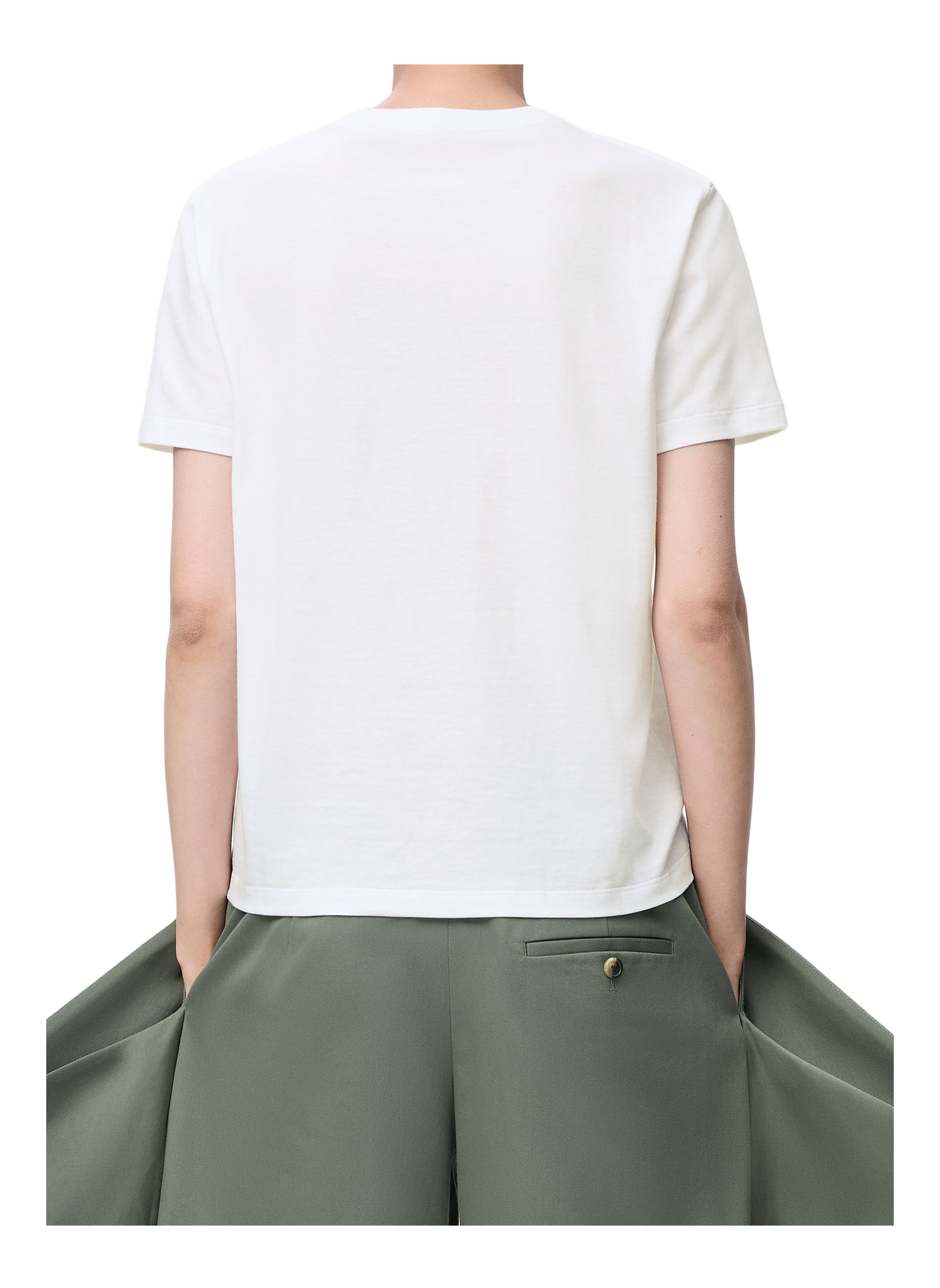 Embroidered cotton blend T-shirt LOEWE White