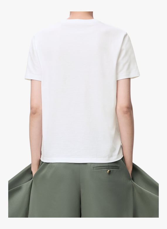T-shirt brodé en coton mélangé | Blanc by LOEWE T-shirt brodé en coton mélangé Blanc