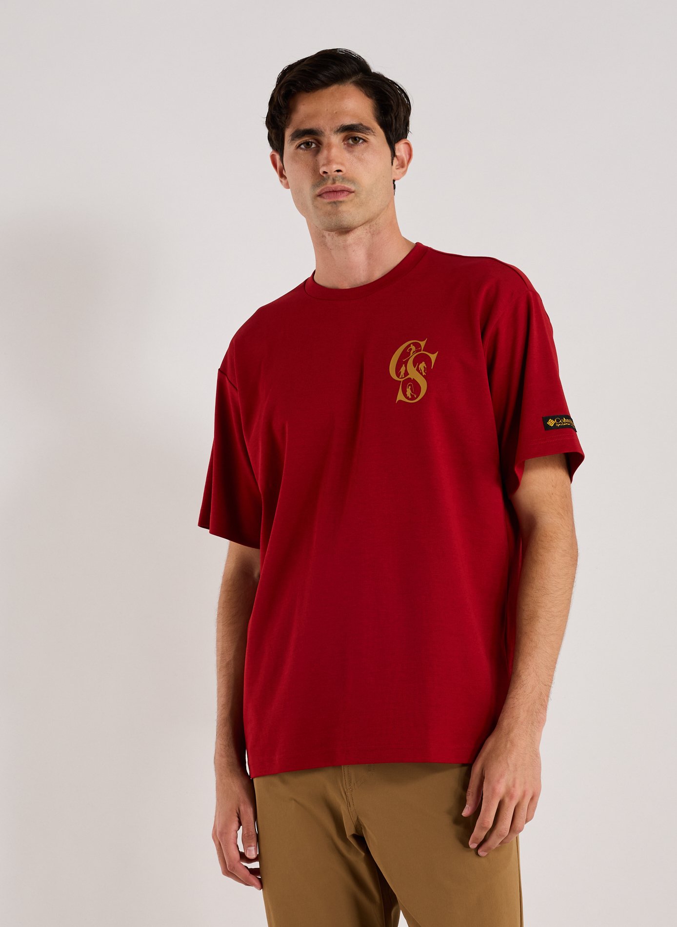 COLUMBIA Cotton-blend round-neck T-shirt Red