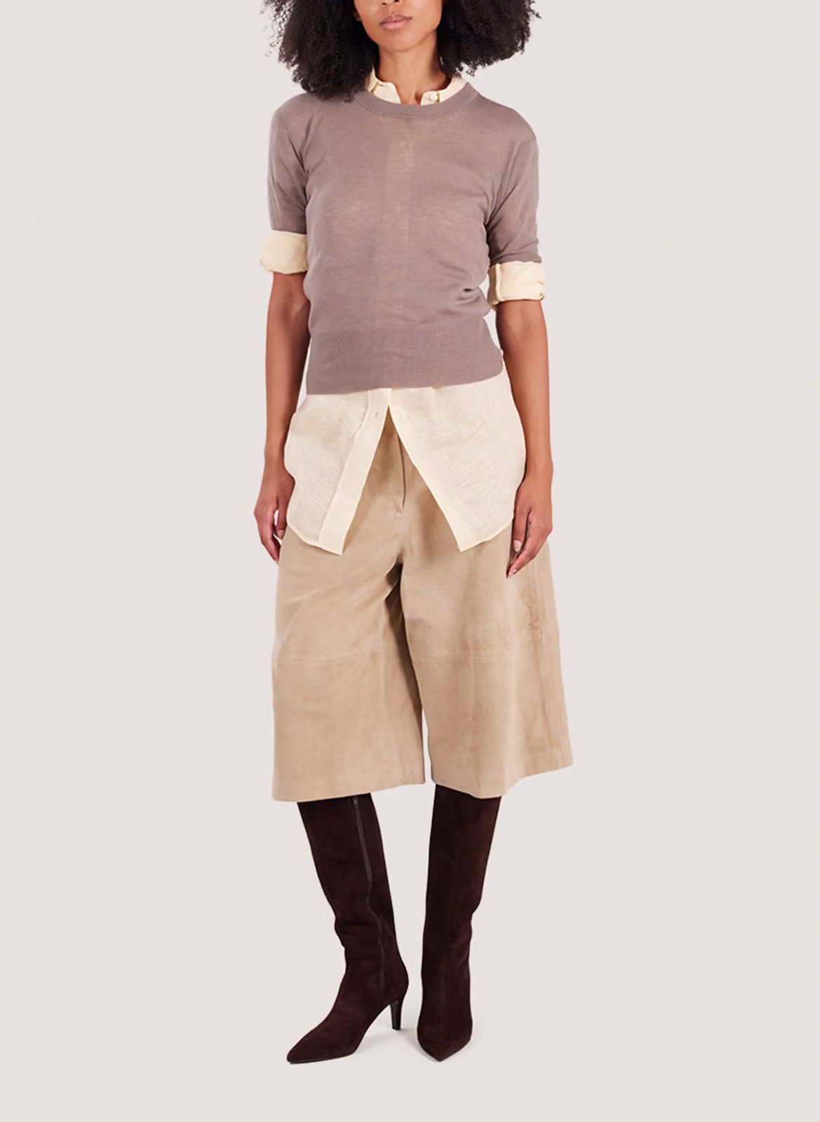 Bottes en cuir velours diema JONAK Marron