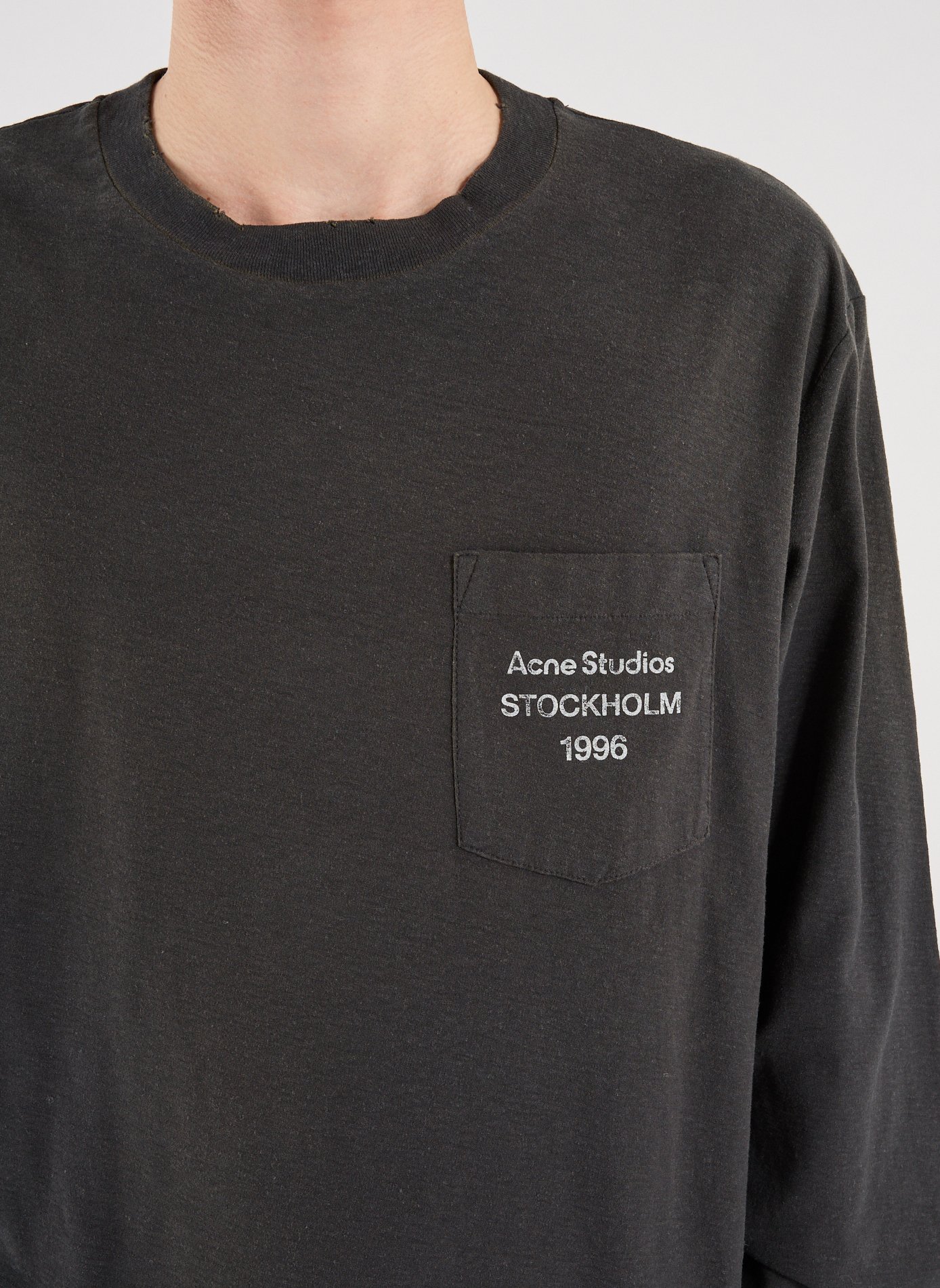 T-shirt manches longues en coton ACNE STUDIOS Noir