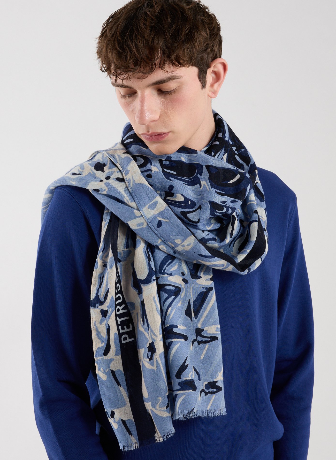 Wool scarf PETRUSSE Blue