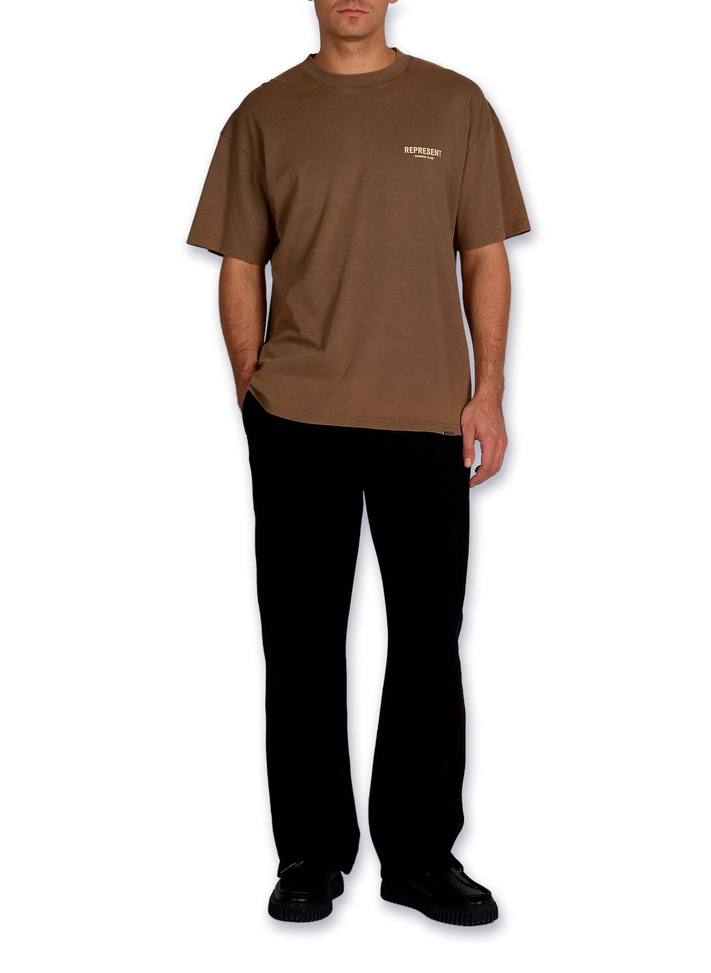 Straight-fit cotton T-shirt REPRESENT Beige