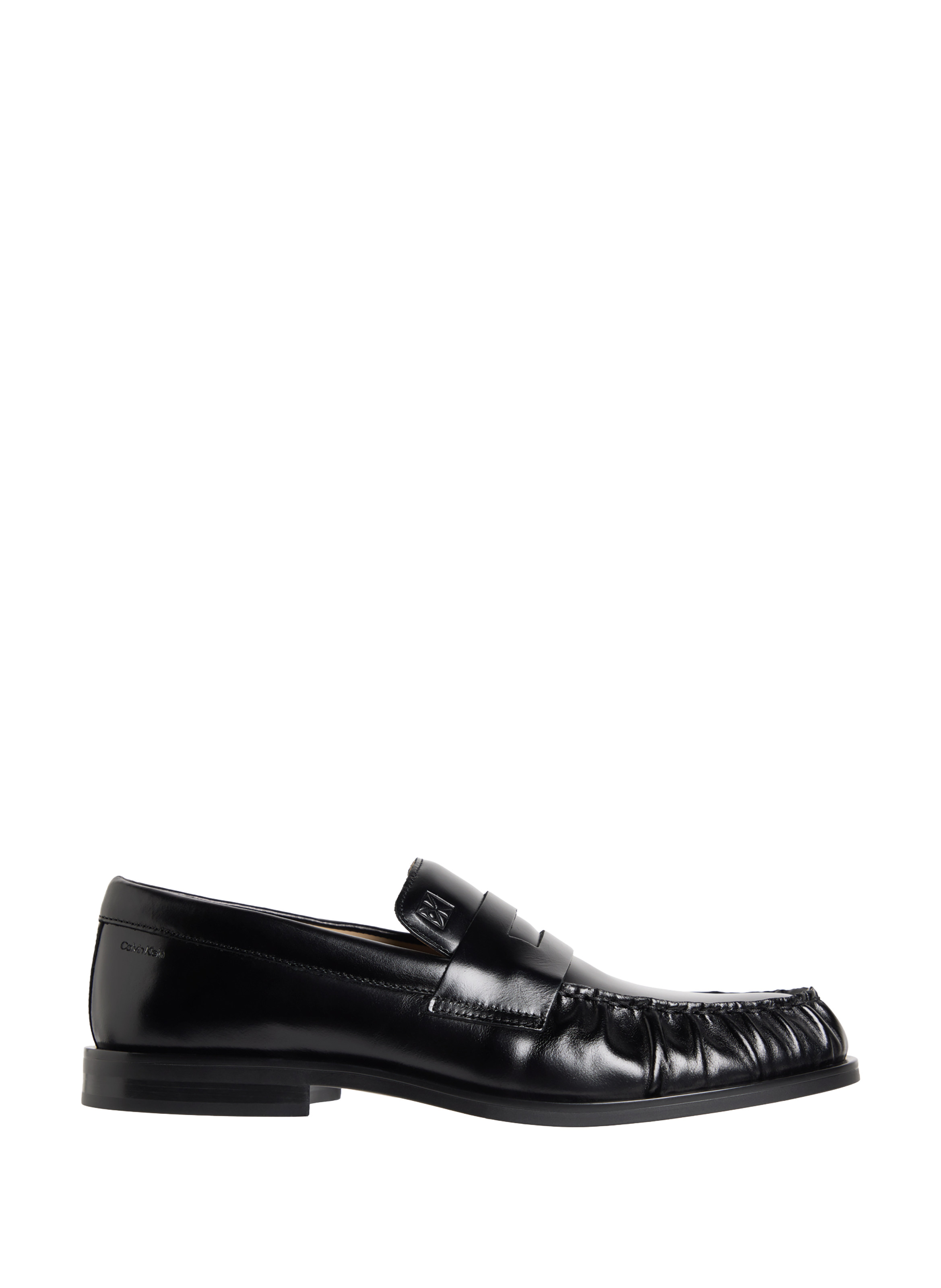 Ruched leather moccasins CALVIN KLEIN Black