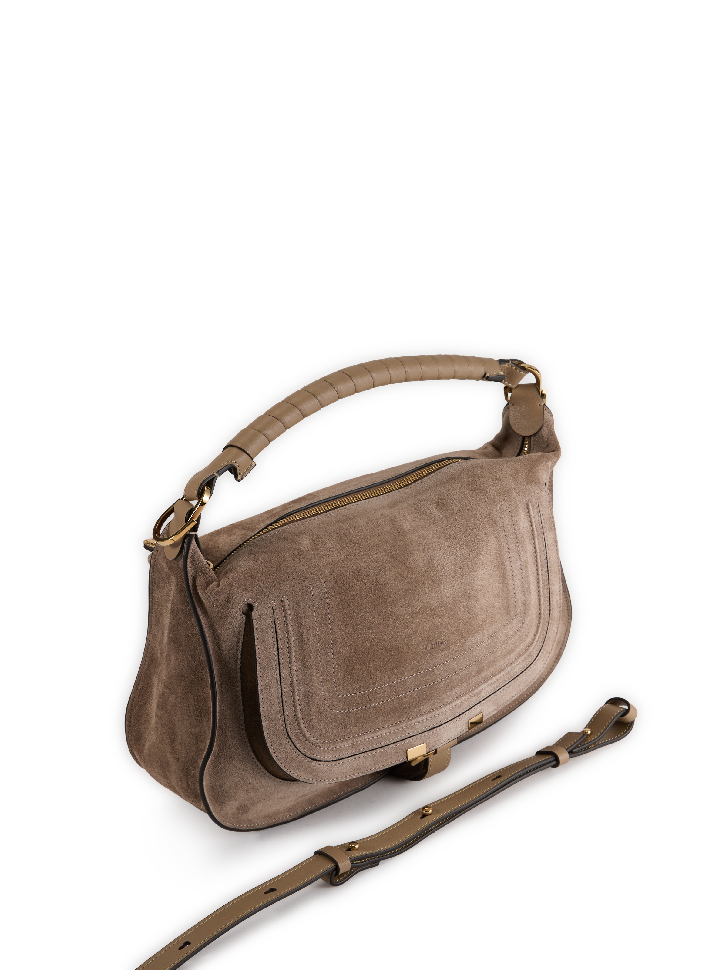 Small Marcie shoulder bag in beautiful suede leather CHLOÉ Grey