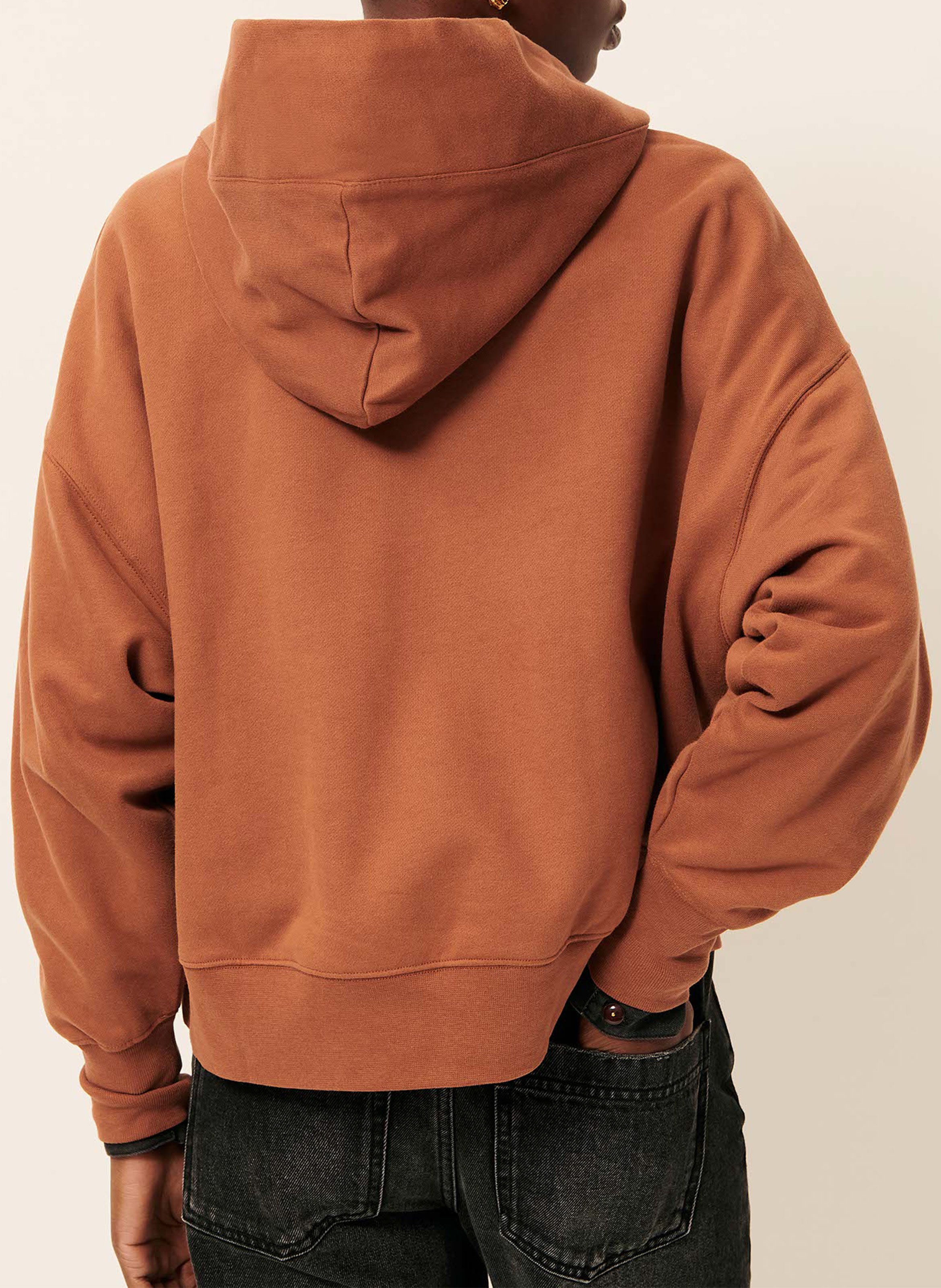 Sweat oversize à capuche en coton hoodie SESSUN Marron