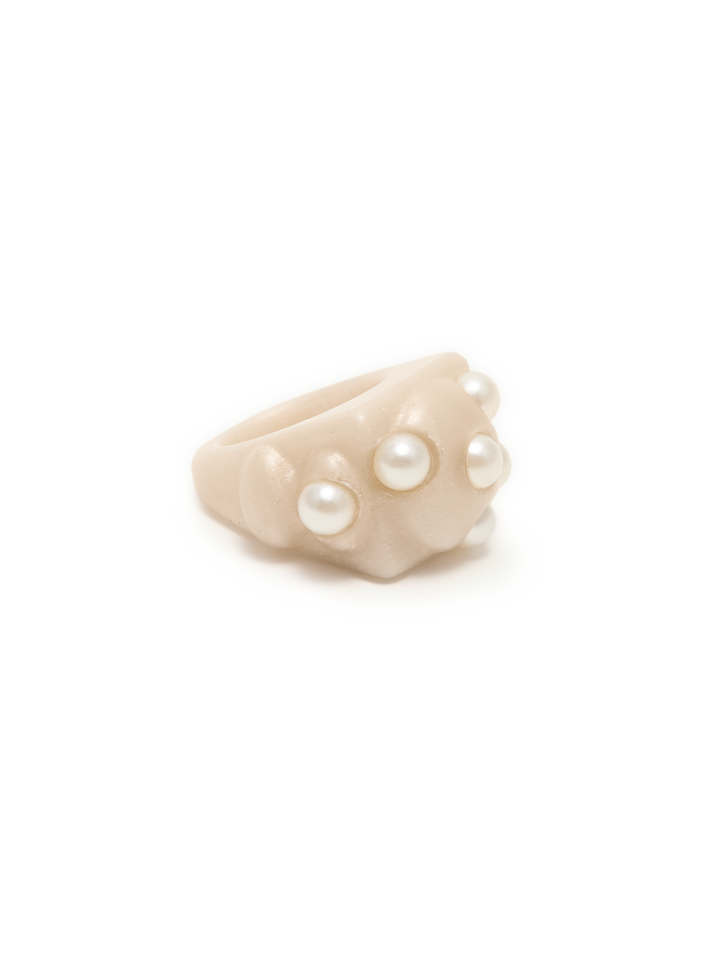 Studded Ring LA MANSO White