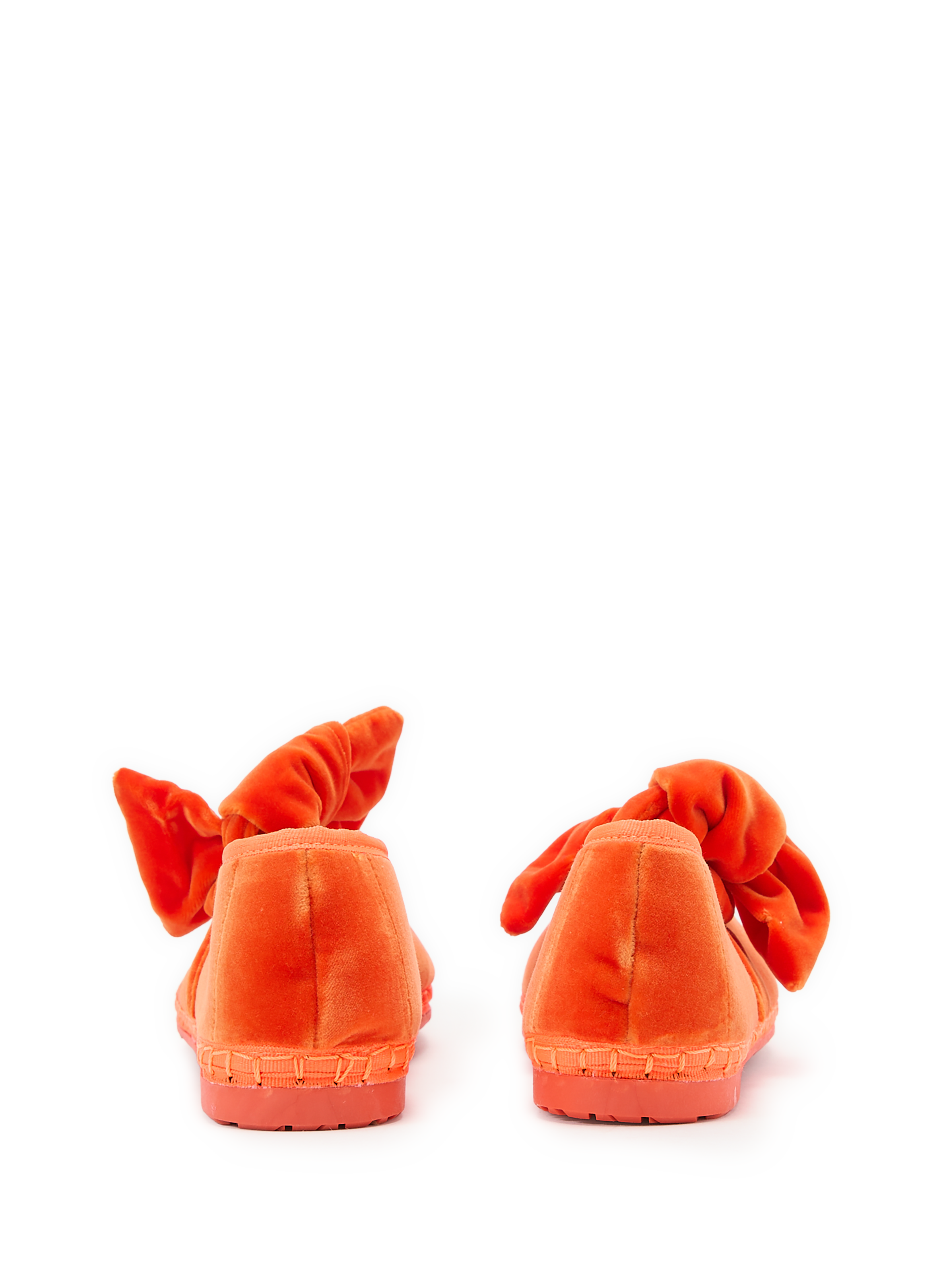 Velvet ballet flats in blended cotton FLABELUS Orange