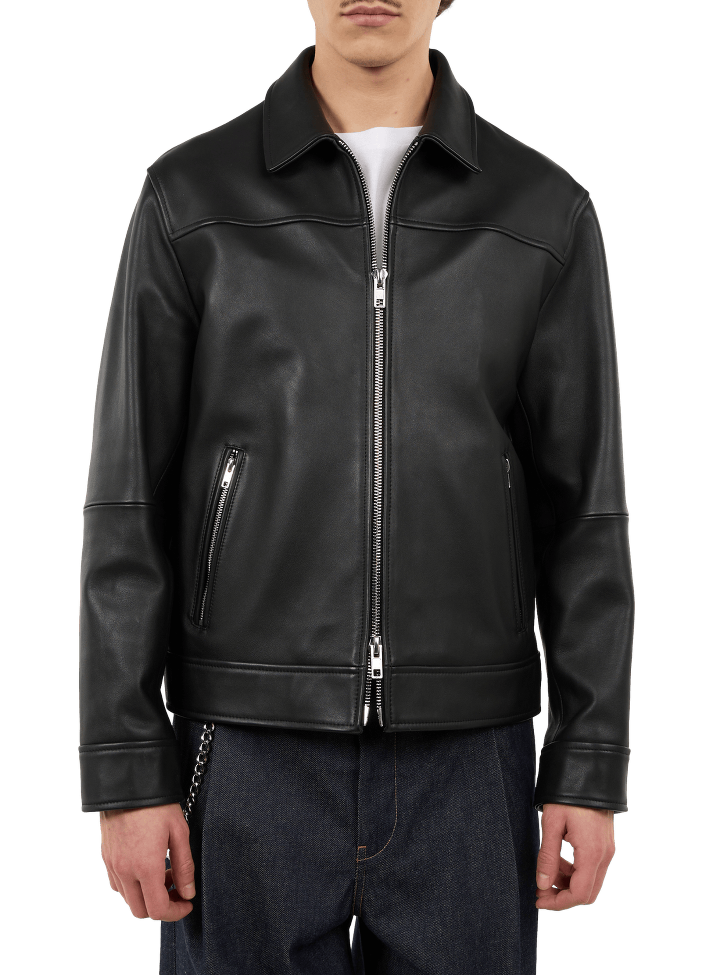 Fool leather jacket SAISON 1865 Black
