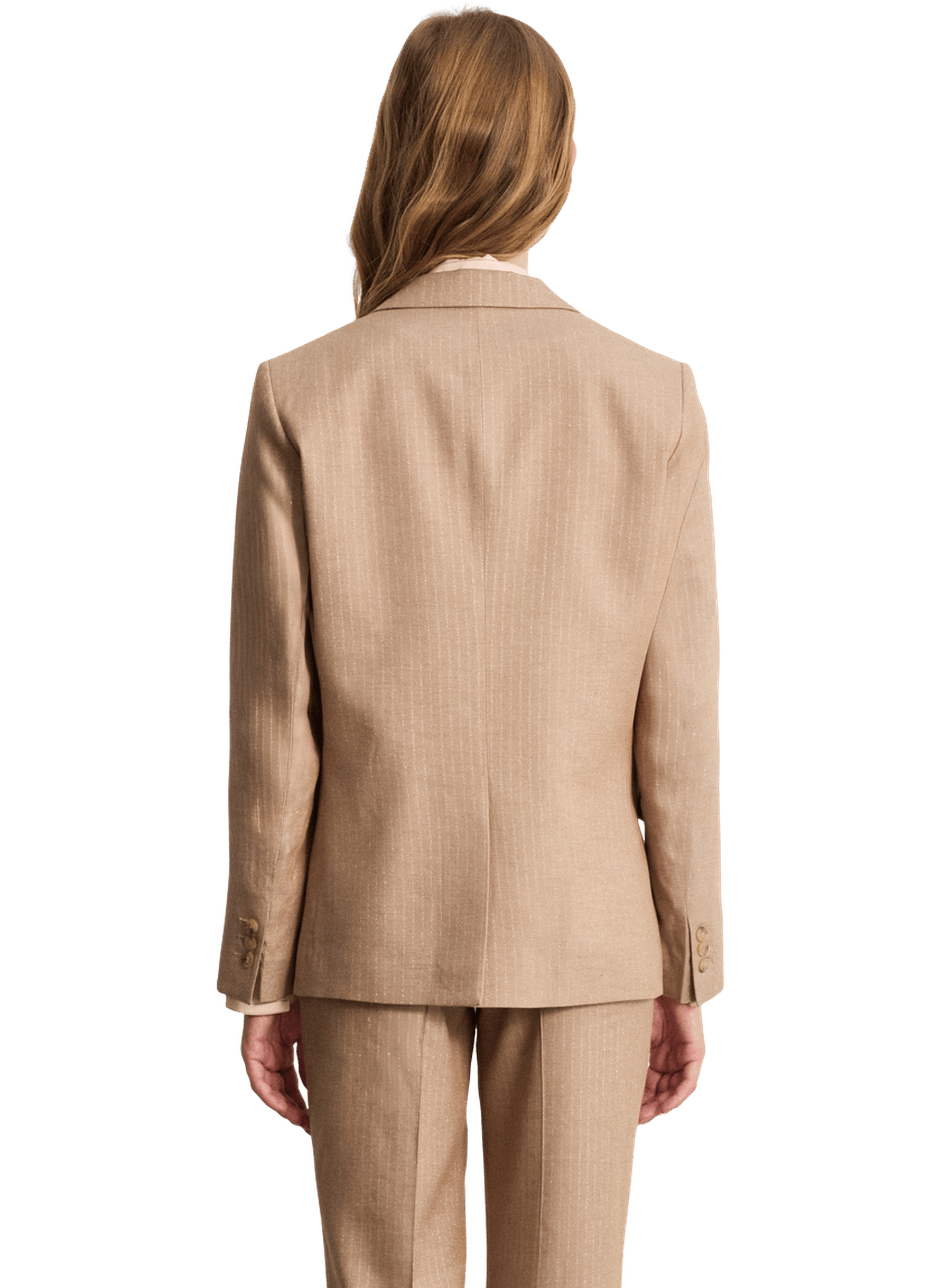Veste de tailleur à fines rayures et lurex - MELINEE PABLO Beige