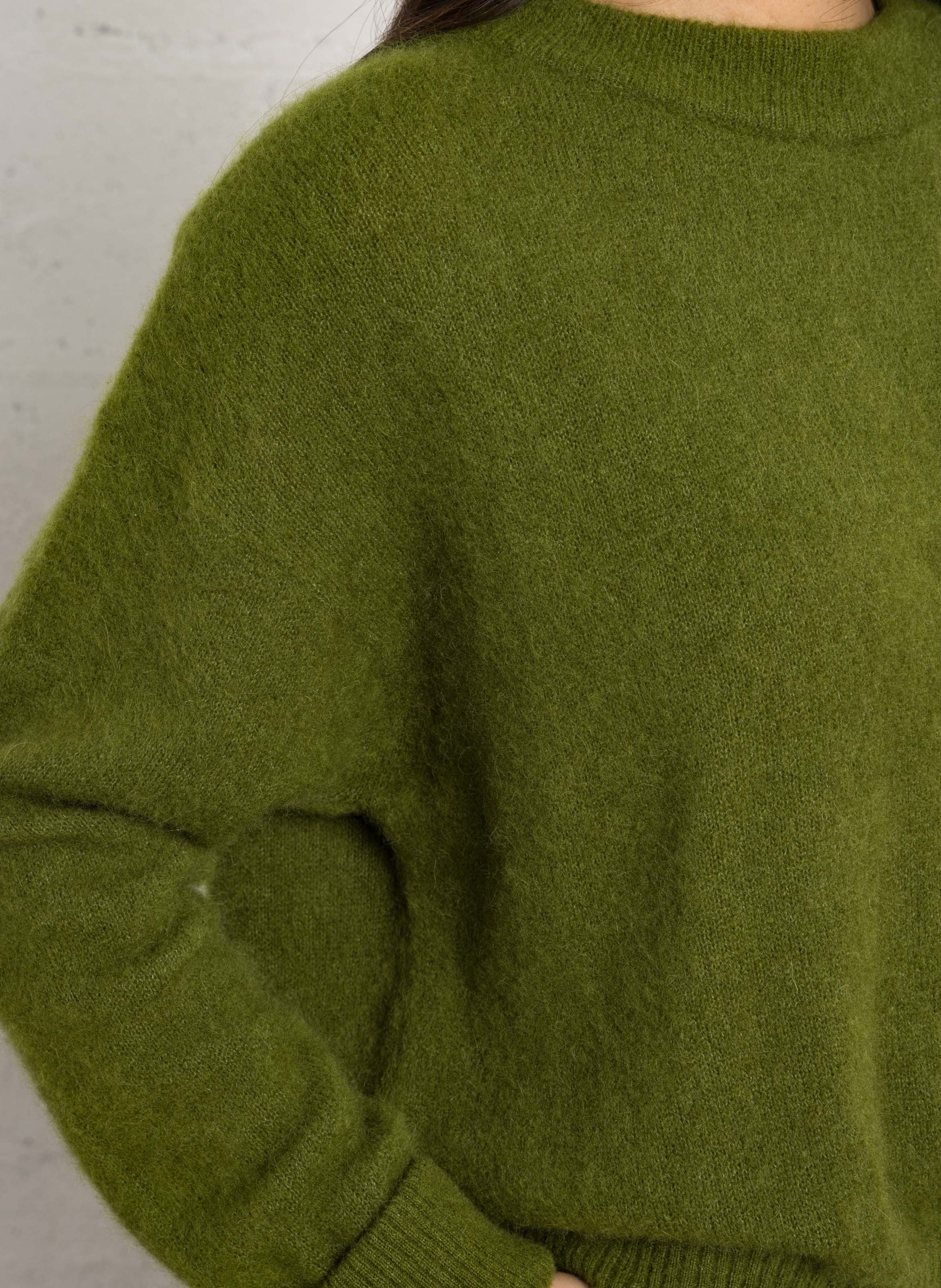 Pull ample col rond en laine mélangée vitow AMERICAN VINTAGE Vert