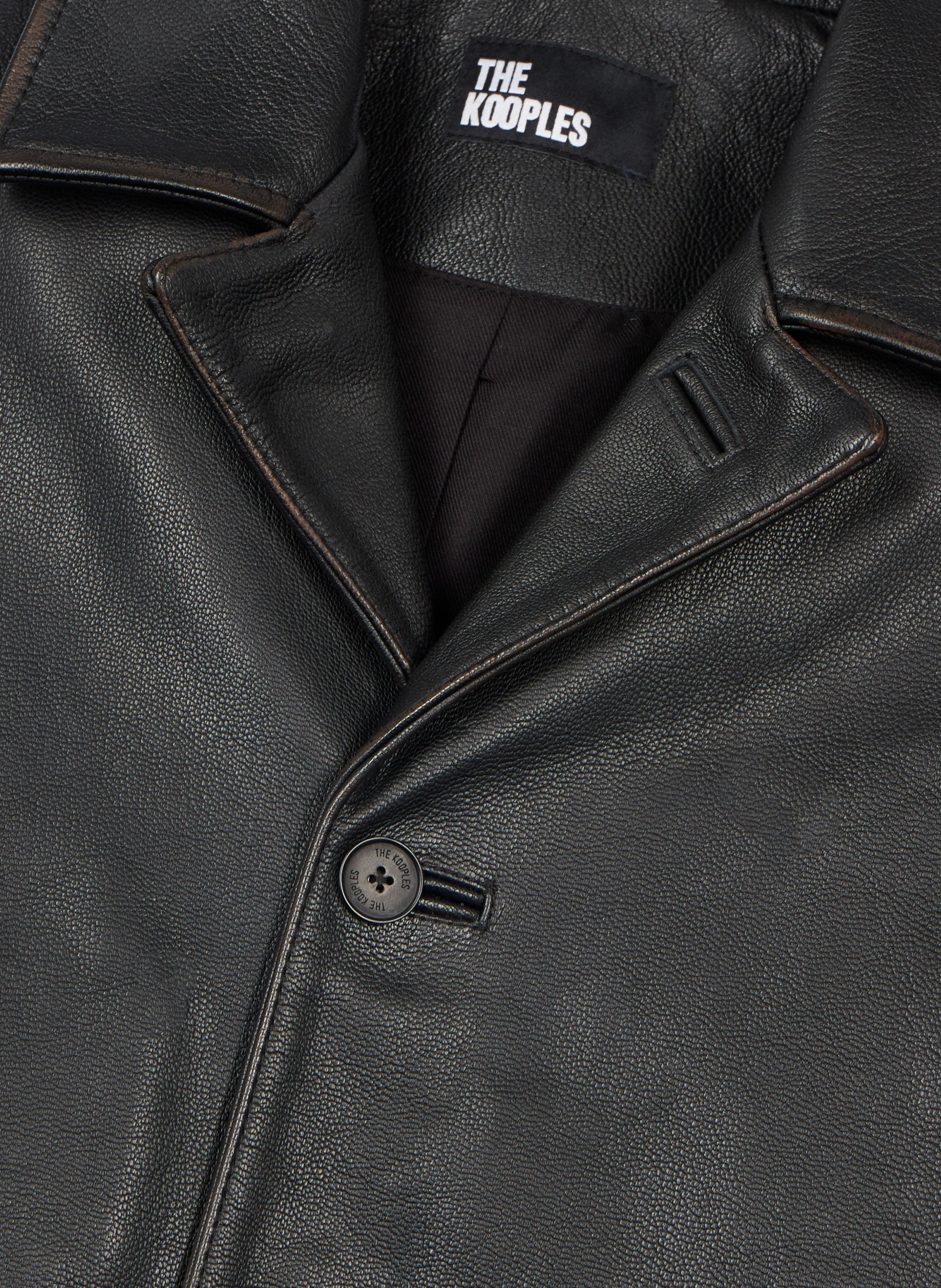 Blouson en cuir col tailleur THE KOOPLES Noir