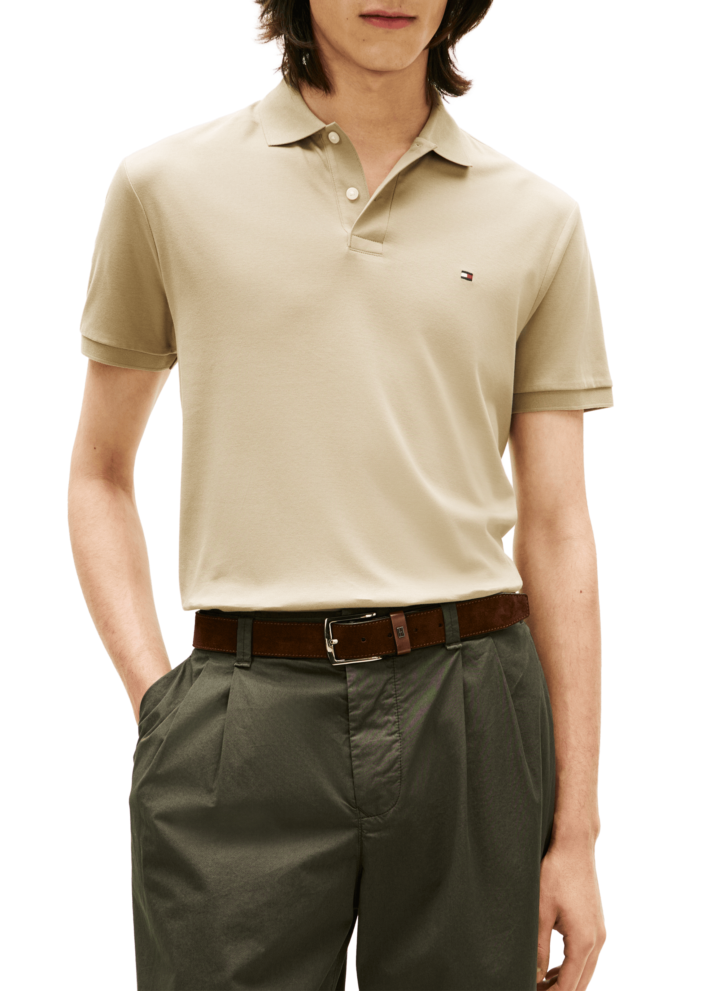Polo en coton TOMMY HILFIGER Beige