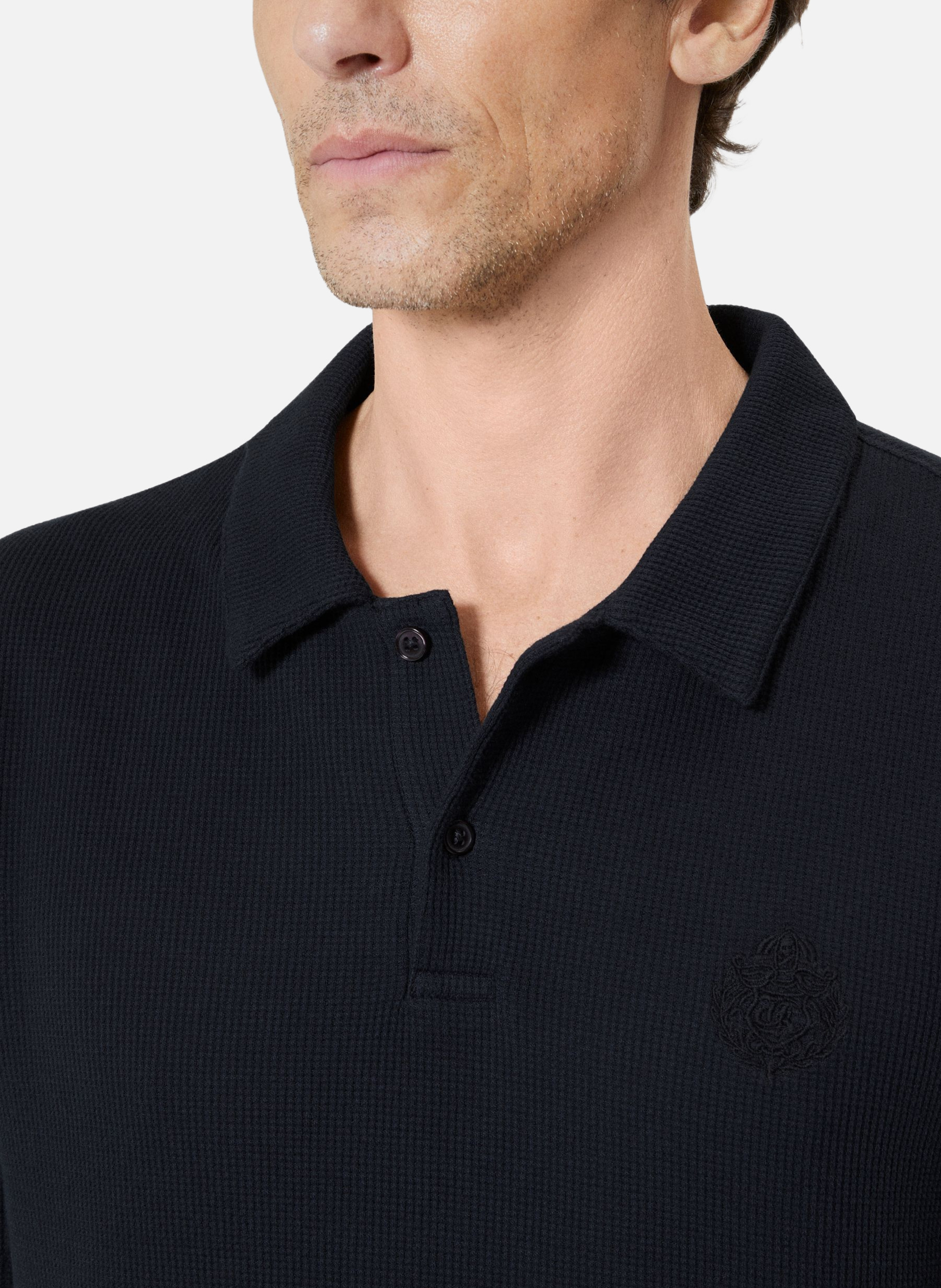 Polo en nid d'abeille avec blason THE KOOPLES Bleu