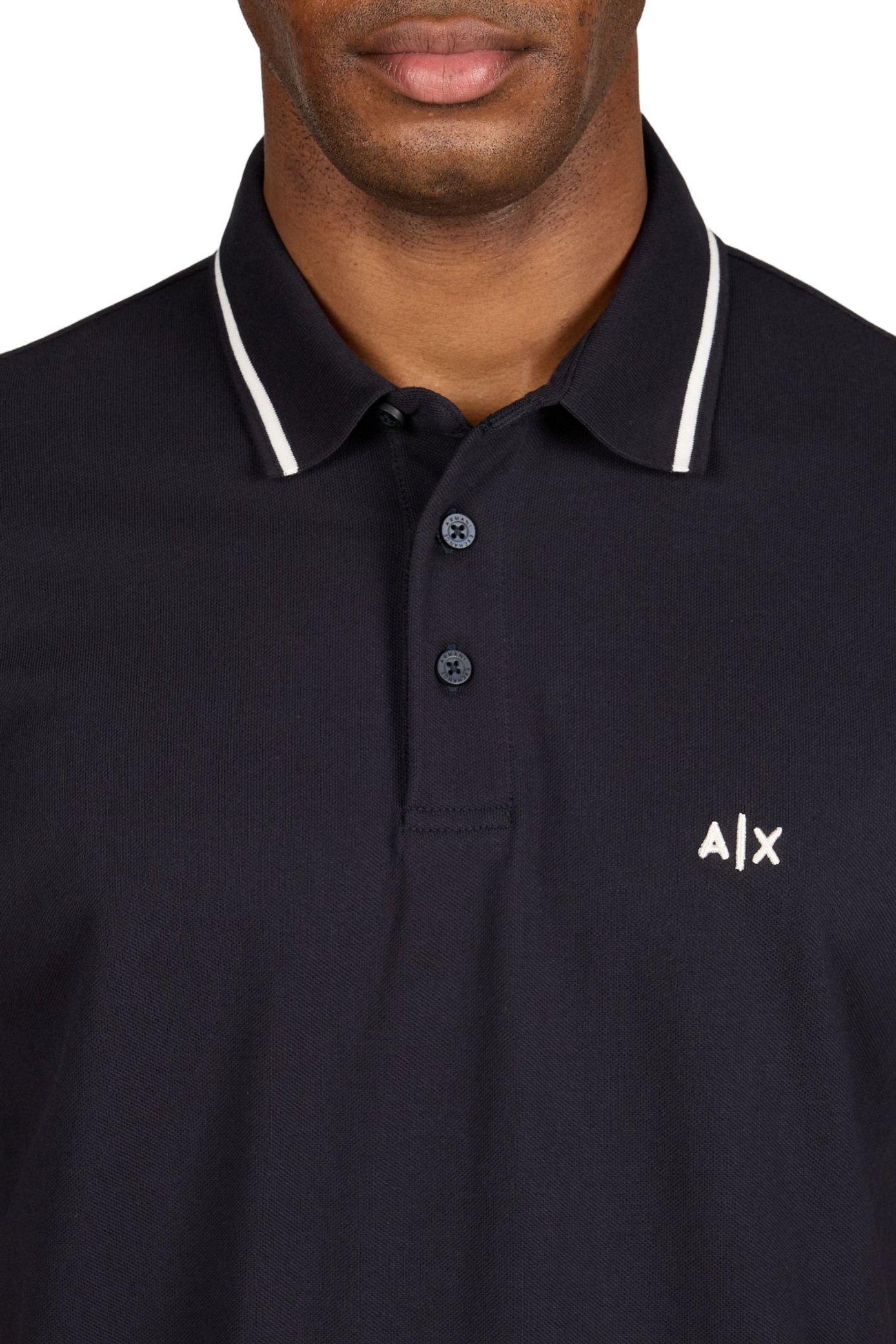 Short sleeve cotton polo shirt ARMANI EXCHANGE Blue