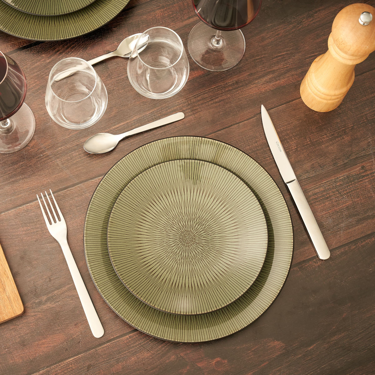 Hypnose - assiette plate 27 cm (lot de 6) MEDARD DE NOBLAT Vert
