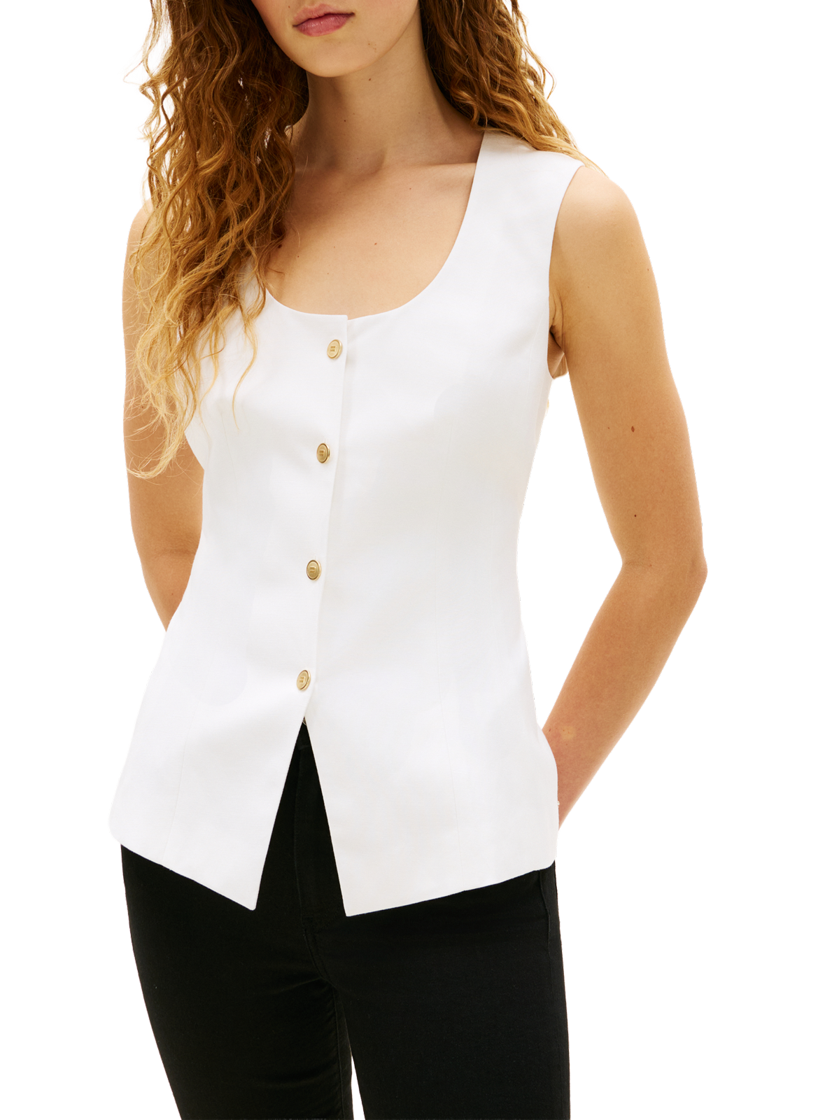 Gilet slim en lin mélangé TOMMY HILFIGER Blanc