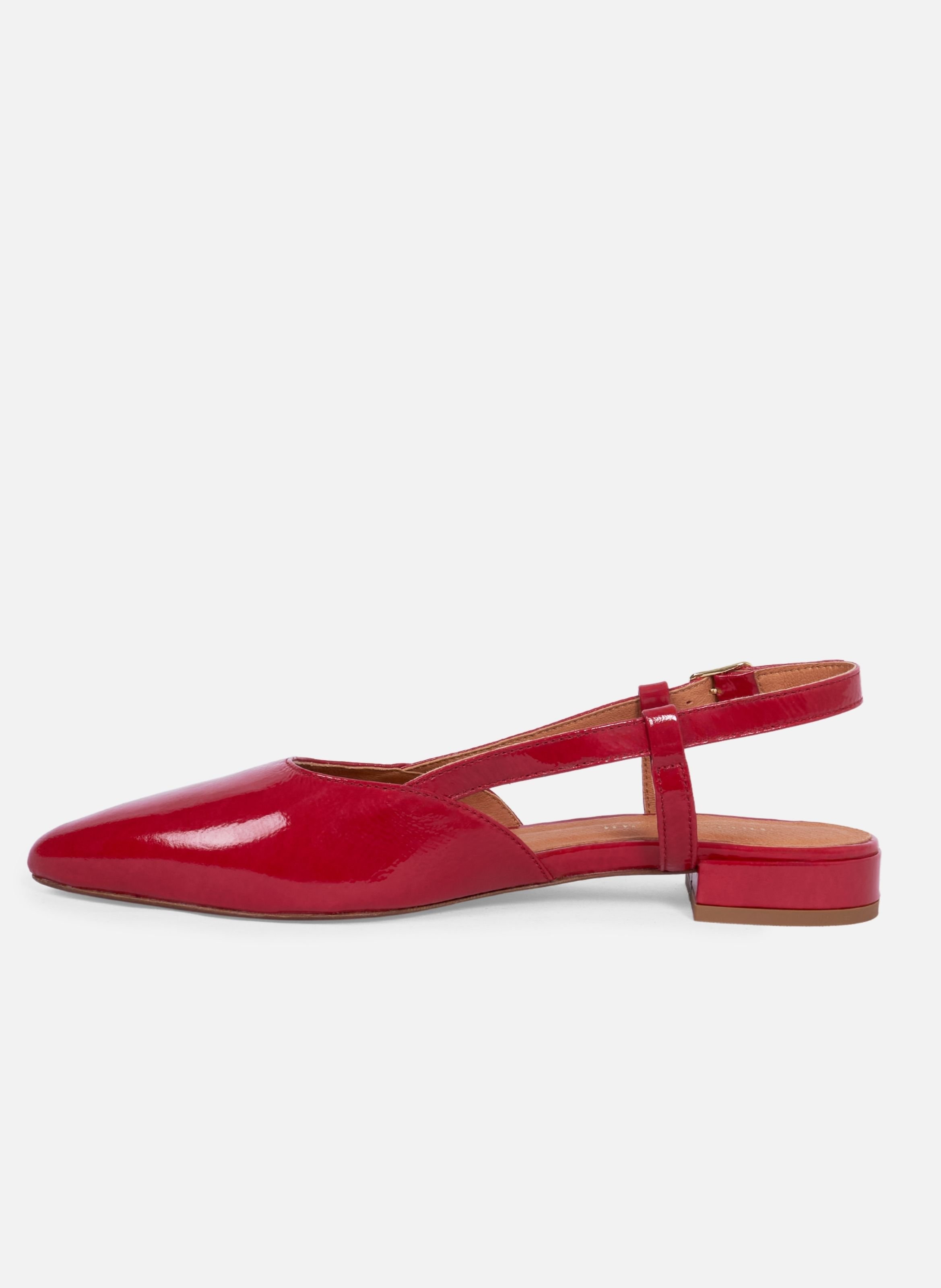 Ballerines slingback elise cuir vernis JULES & JENN Rouge