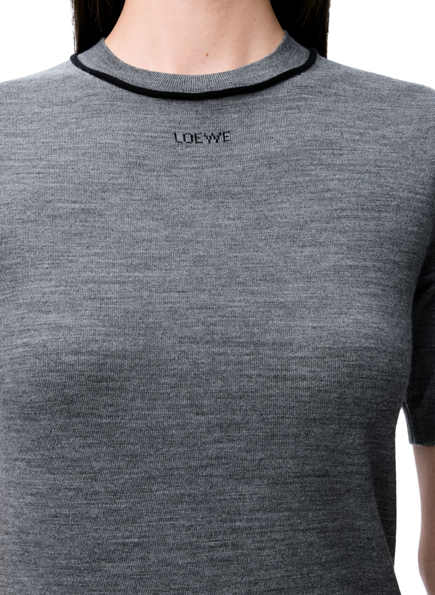 Short-sleeved wool sweater LOEWE Grey