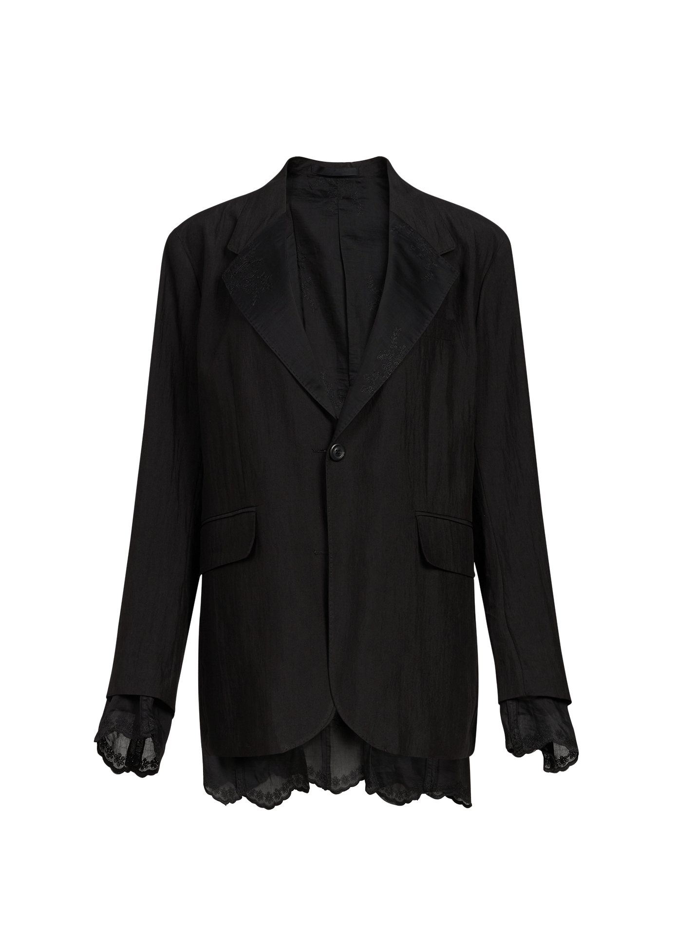 Reversible lace linen blend blazer OUR LEGACY Black