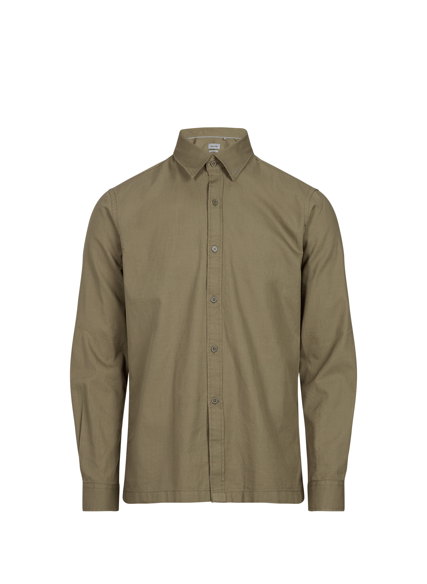 Solid color Kent cotton shirt PIERRE CARDIN Khaki