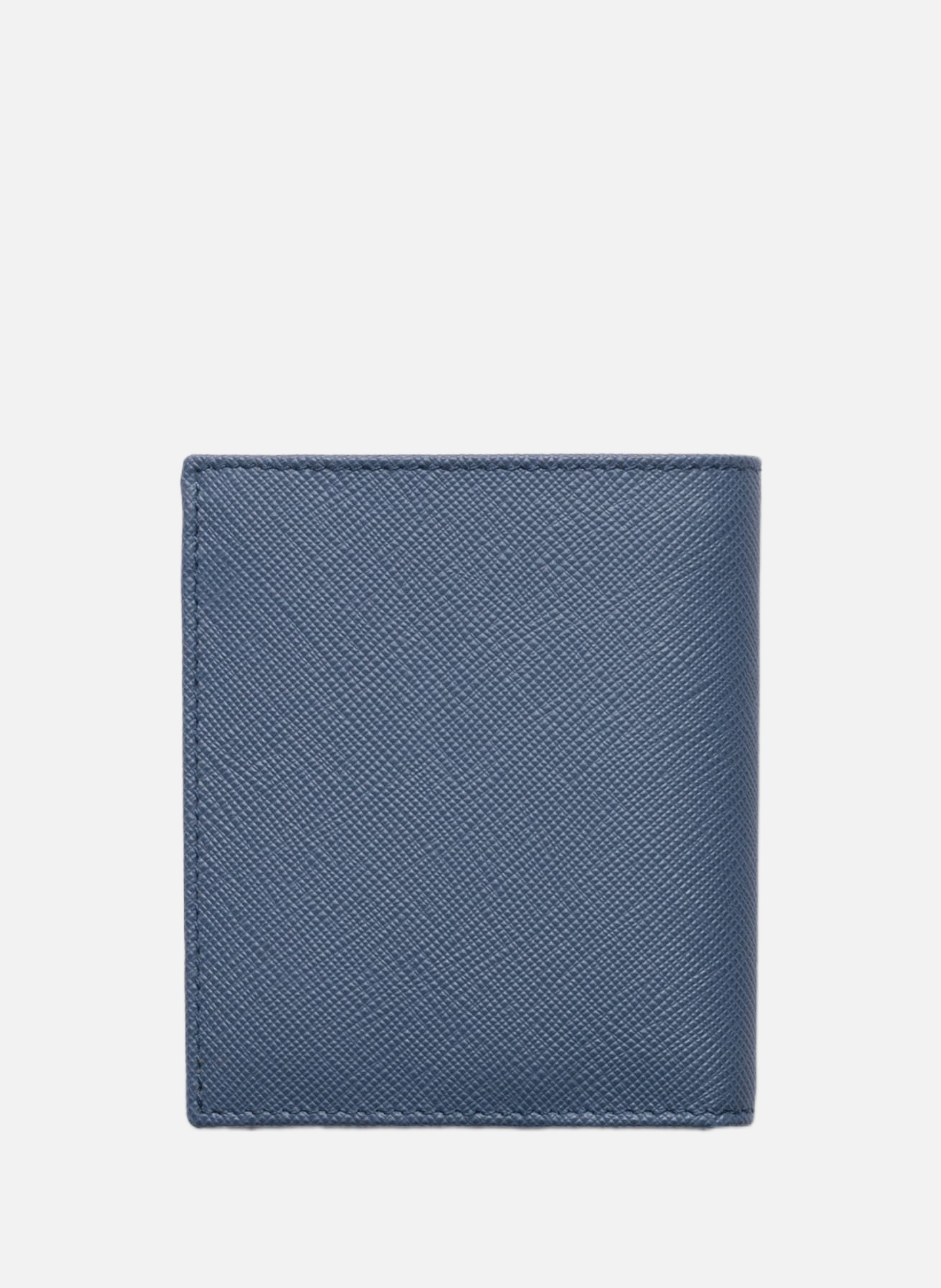 Portefeuille en cuir saffiano PRADA Bleu