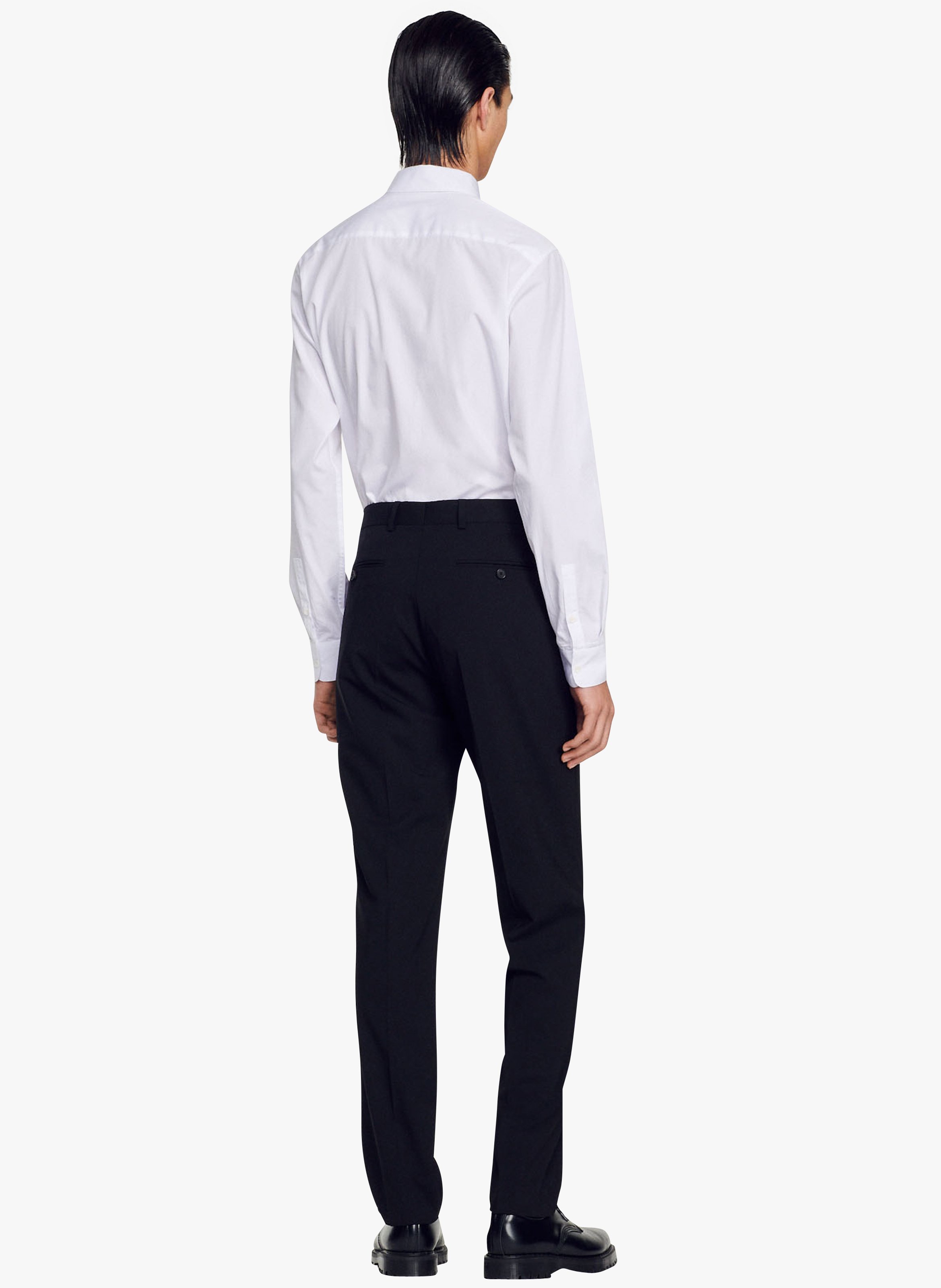 Pantalon de costume regular-fit en laine Noir