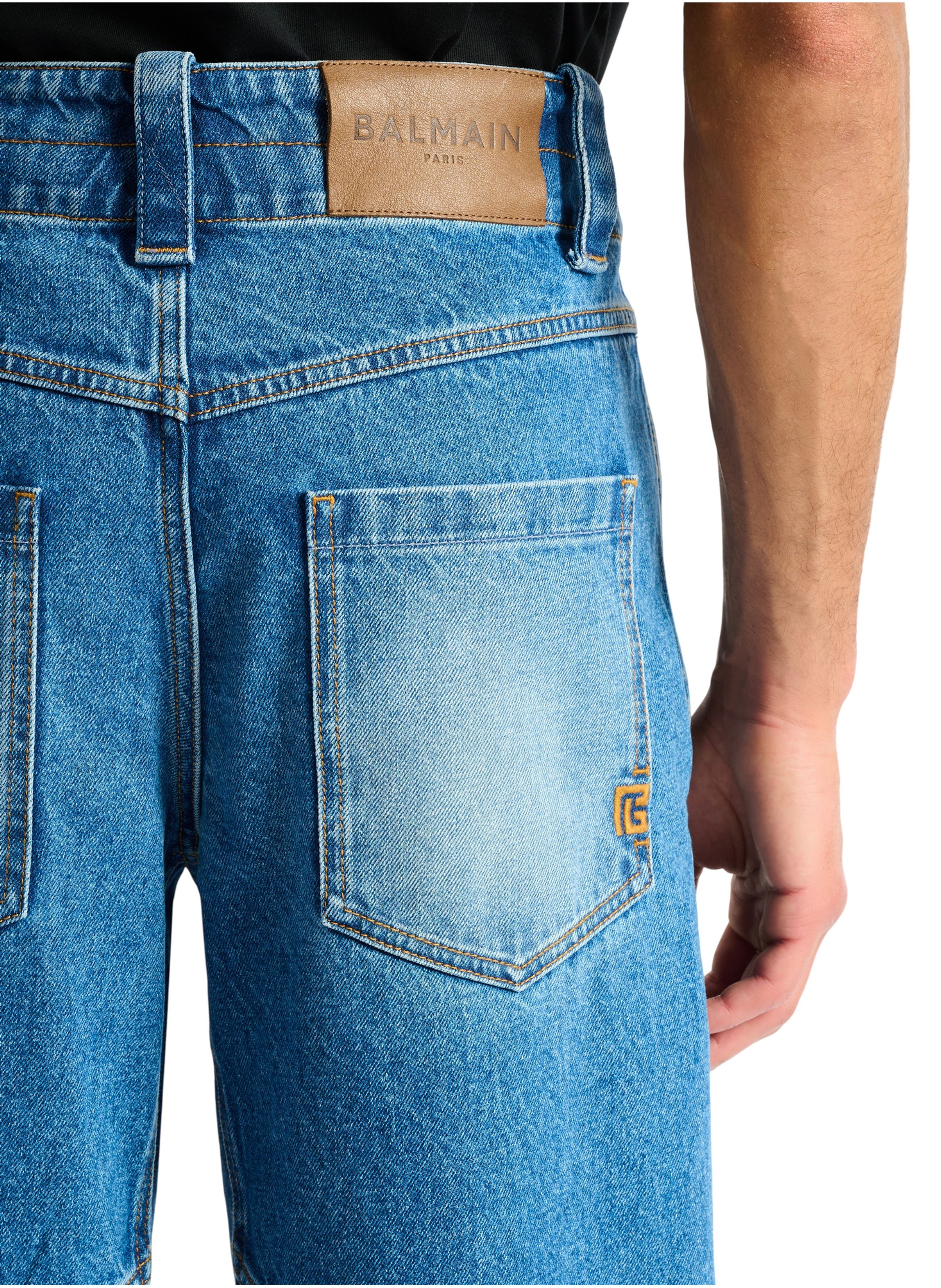 Jean carpenter en denim délavé blue BALMAIN Bleu