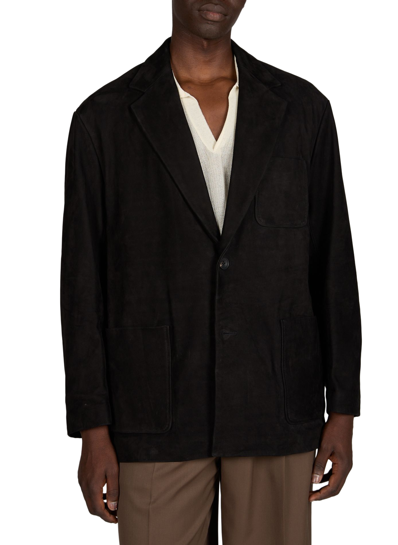 Veste de blazer en cuir SSSTEIN Noir