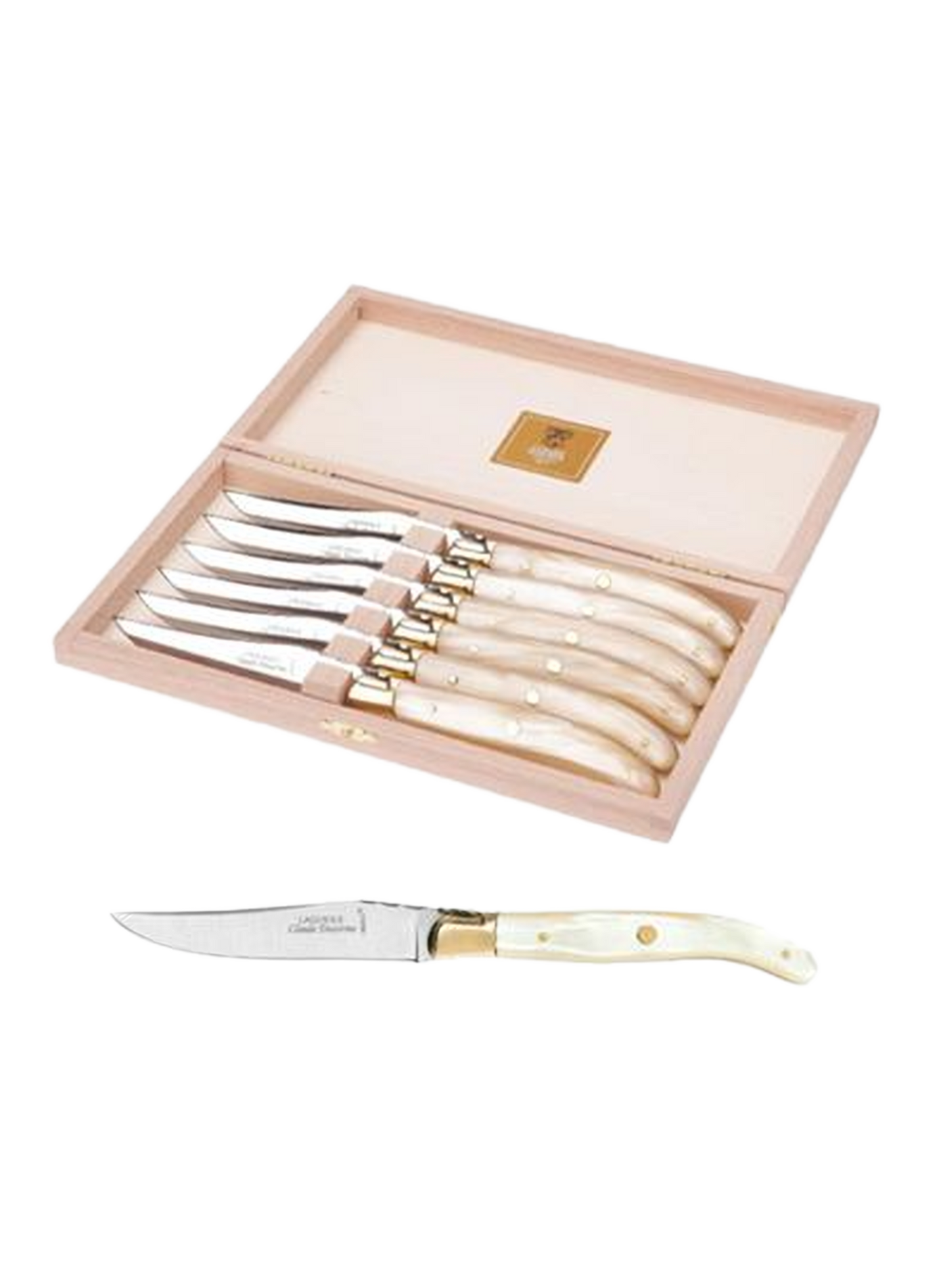 Set of 6 Laguiole knives DOZORME White