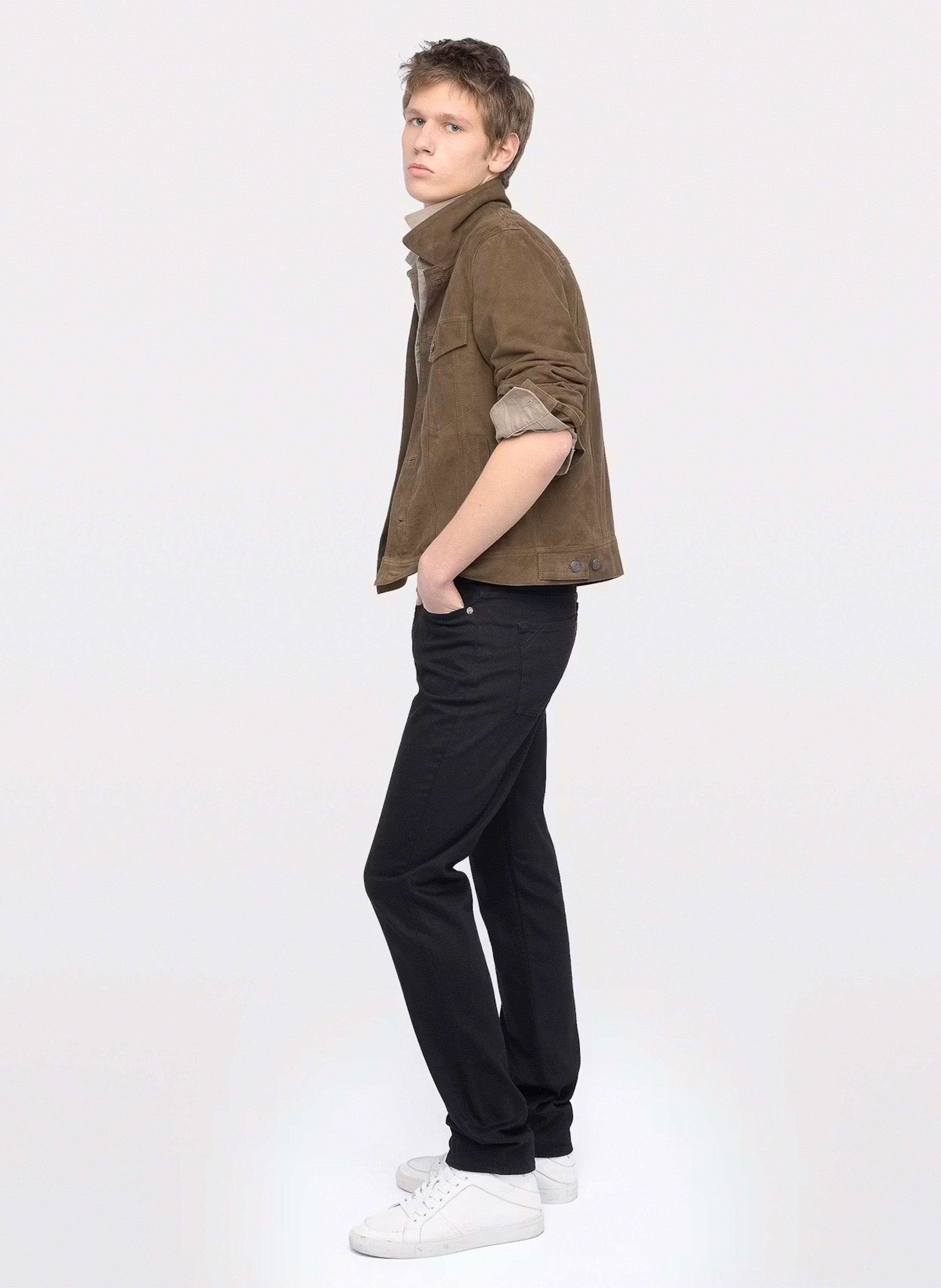 Veste droite boutonnée en suède bases ZADIG&VOLTAIRE Vert