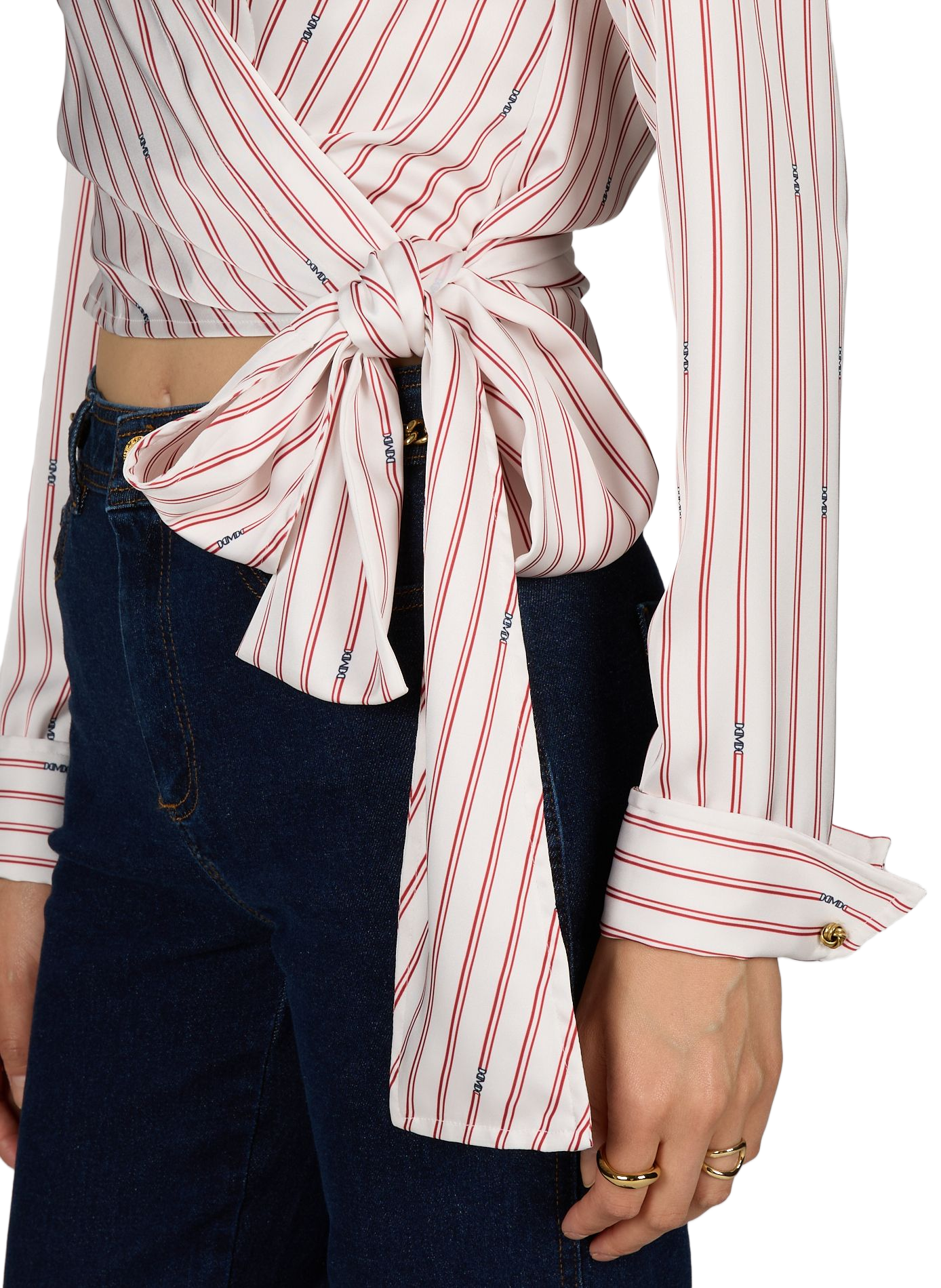 Wickelbluse mit Streifenmuster GUESS Mehrfarbig