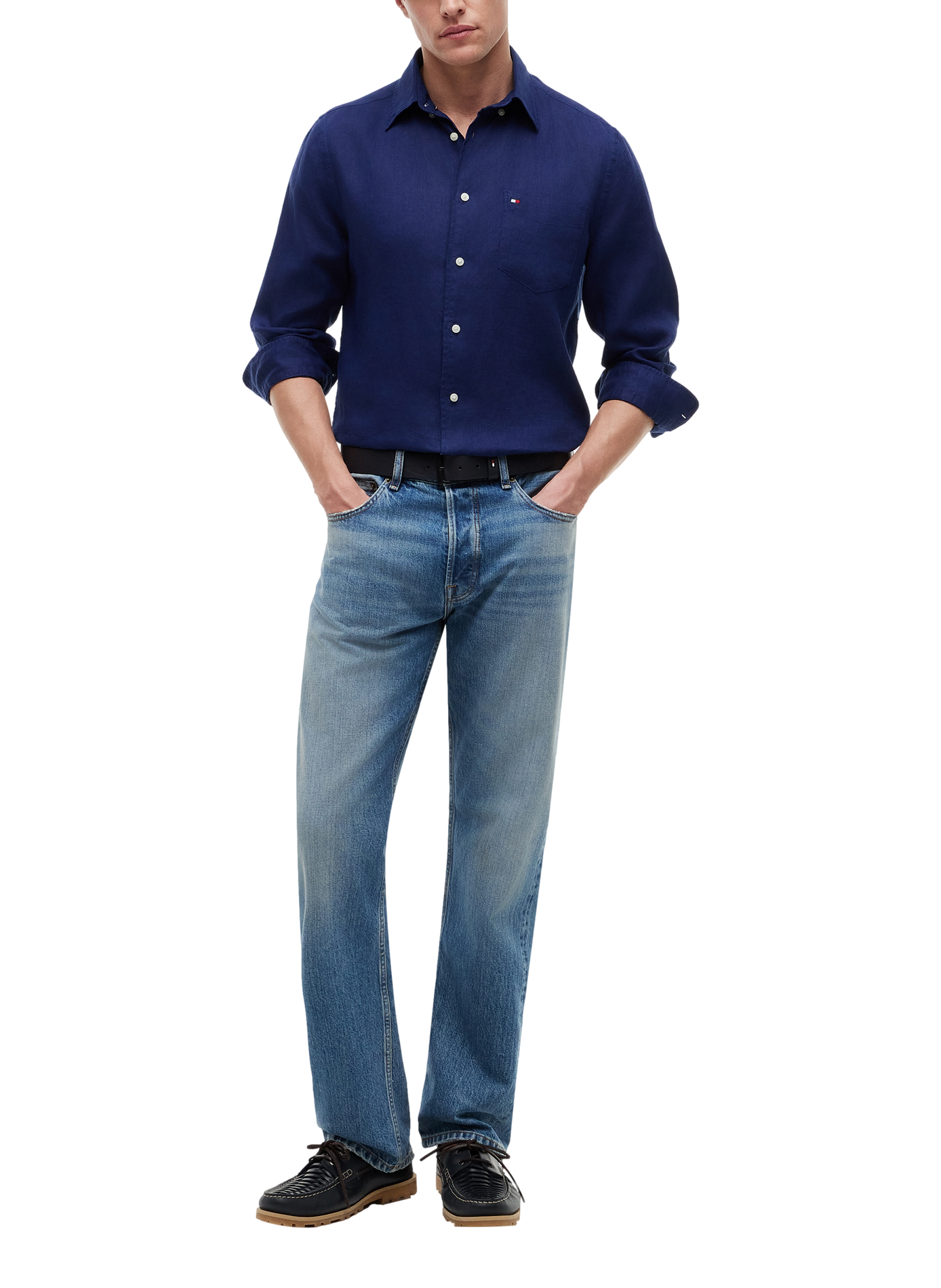 Regular linen shirt TOMMY HILFIGER Blue