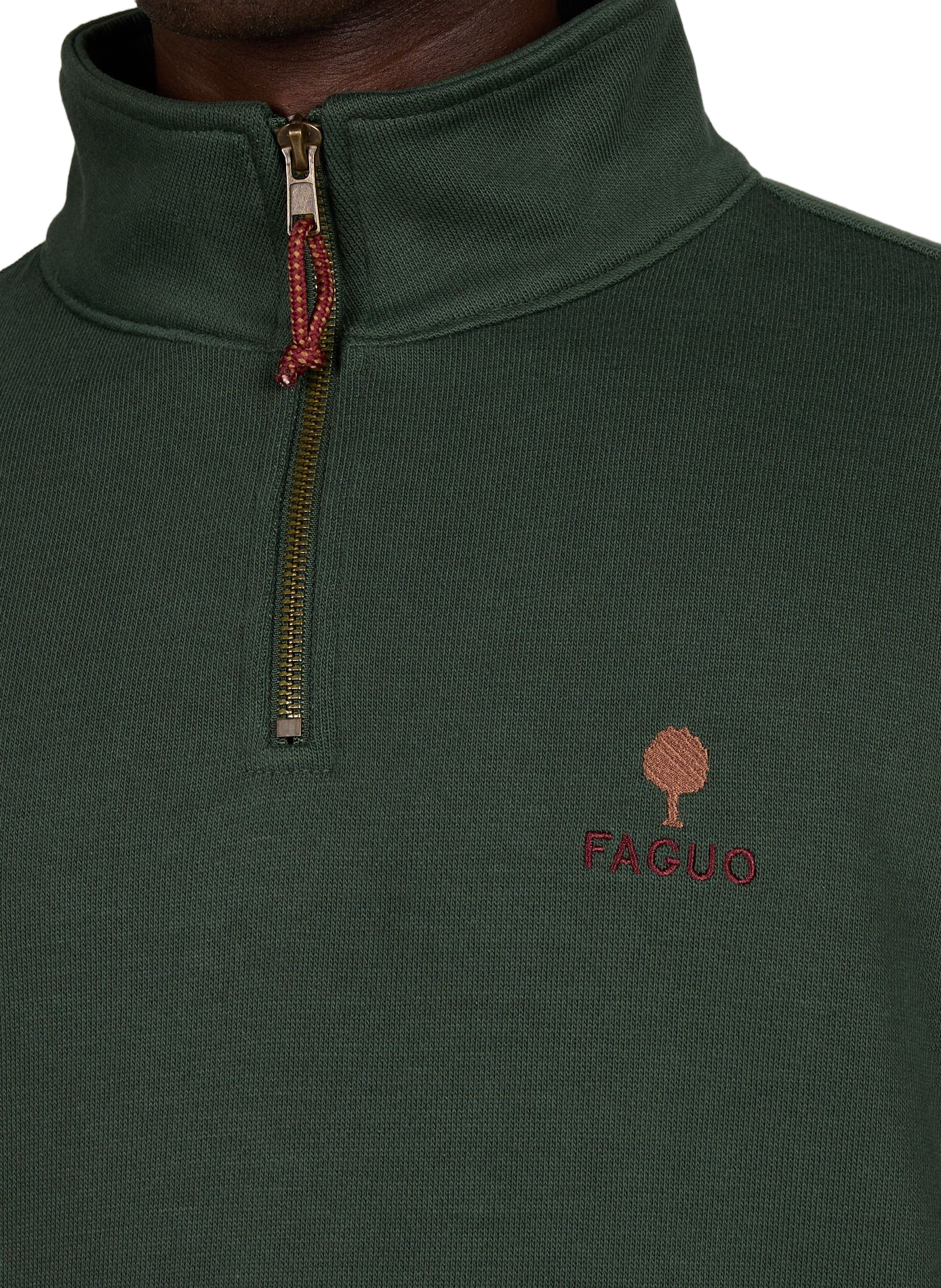Sweatshirt droit à col montant en coton mélangé FAGUO Vert