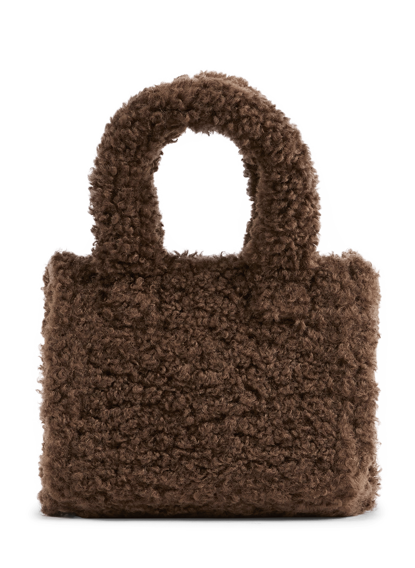 Solid color faux sheepskin handbag AU PRINTEMPS PARIS Grey
