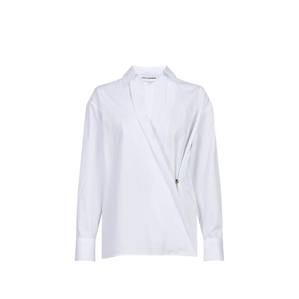 Chemise droite unie en coton Chemise droite unie en coton