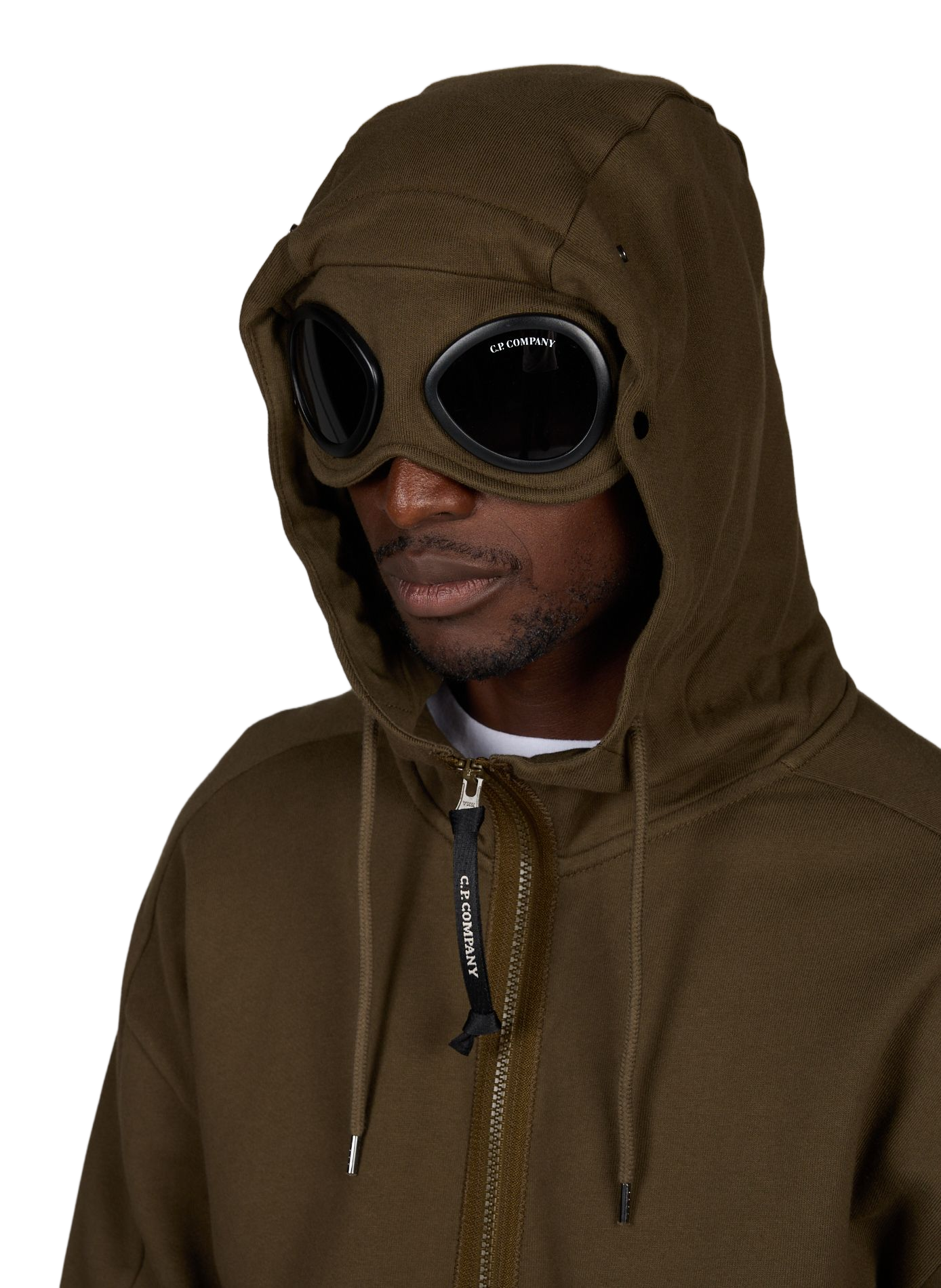Kapuzenpullover aus Baumwolle mit integrierter Brille CP COMPANY Khaki