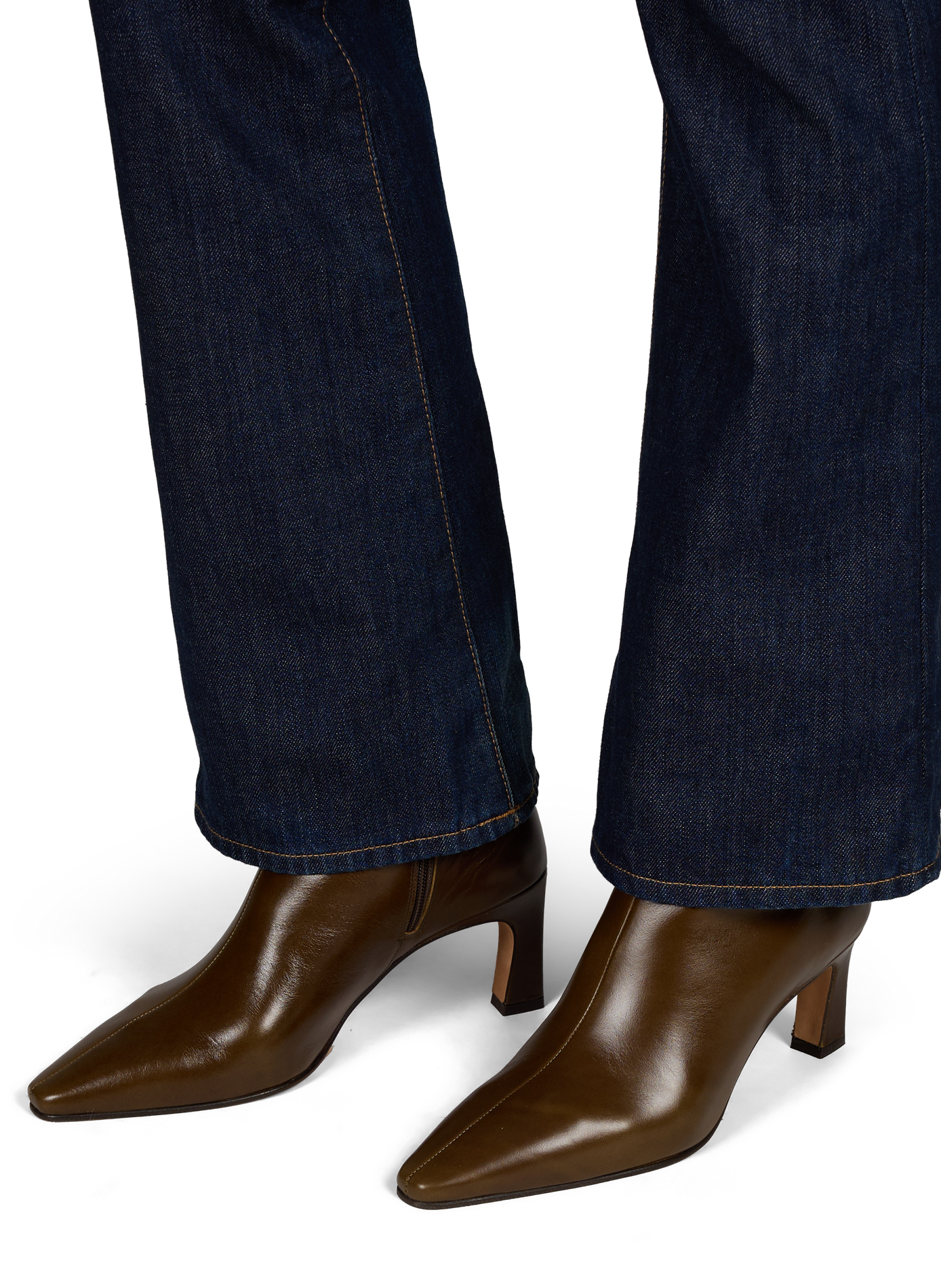 Emilie leather heeled ankle boots BOBBIES Khaki