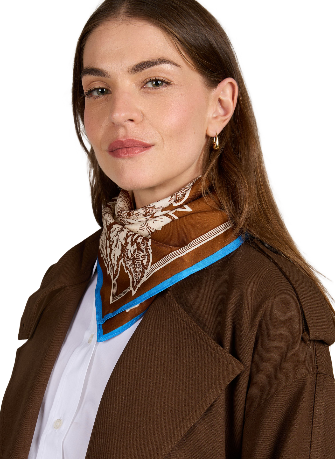 Silk scarf INOUI EDITIONS Brown