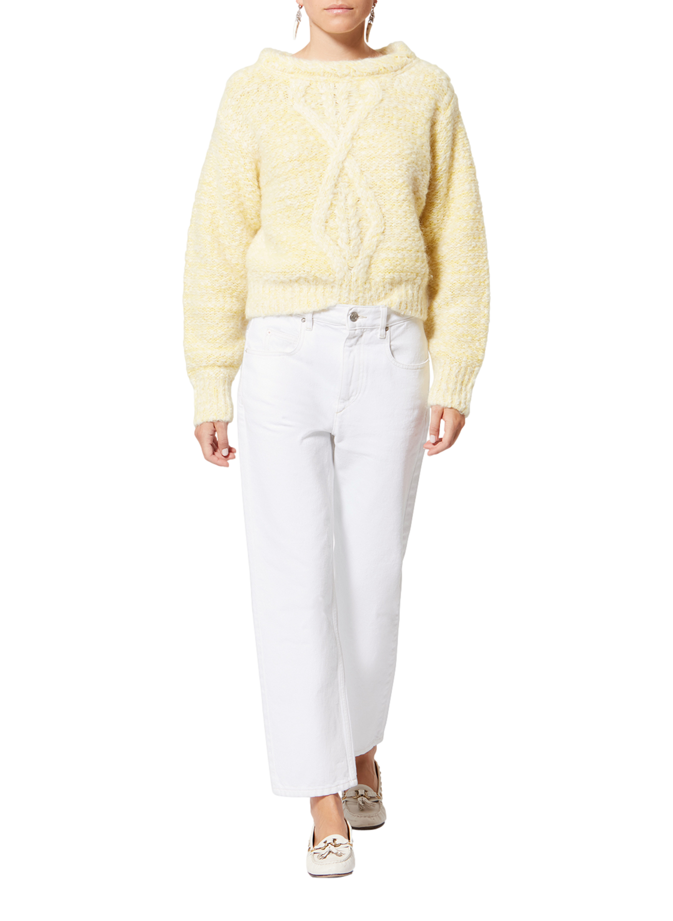 Dakota 7/8 length cotton denim jeans ISABEL MARANT White