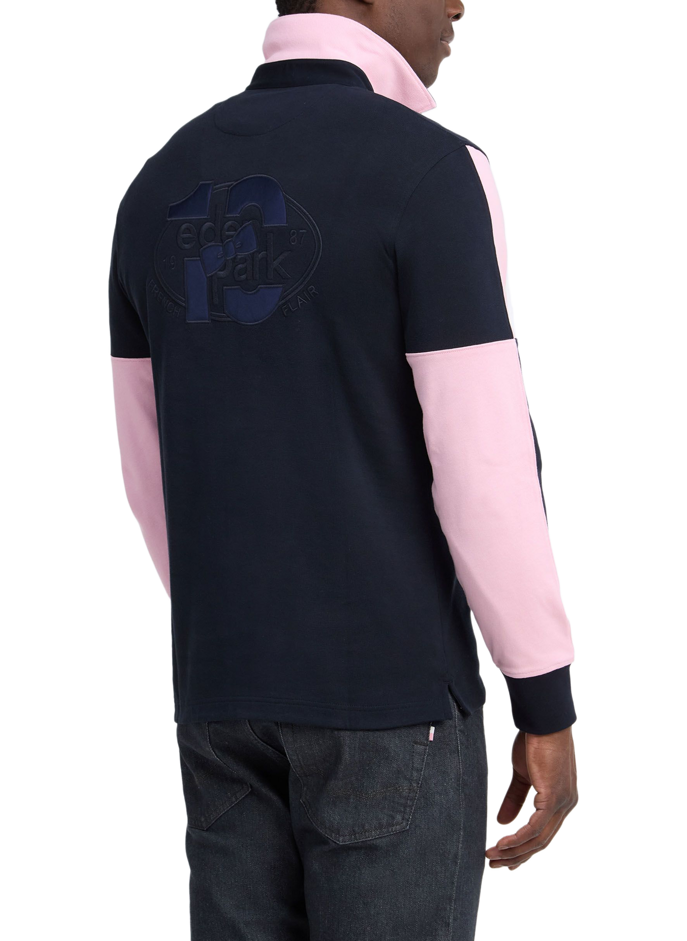 Gerader Baumwoll-Poloshirt EDEN PARK Blau