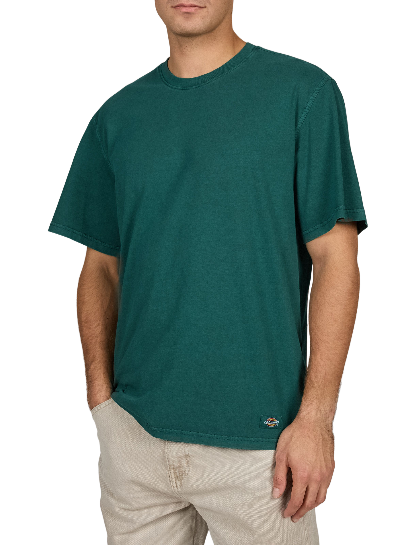 Oversized round neck cotton t-shirt DICKIES Green