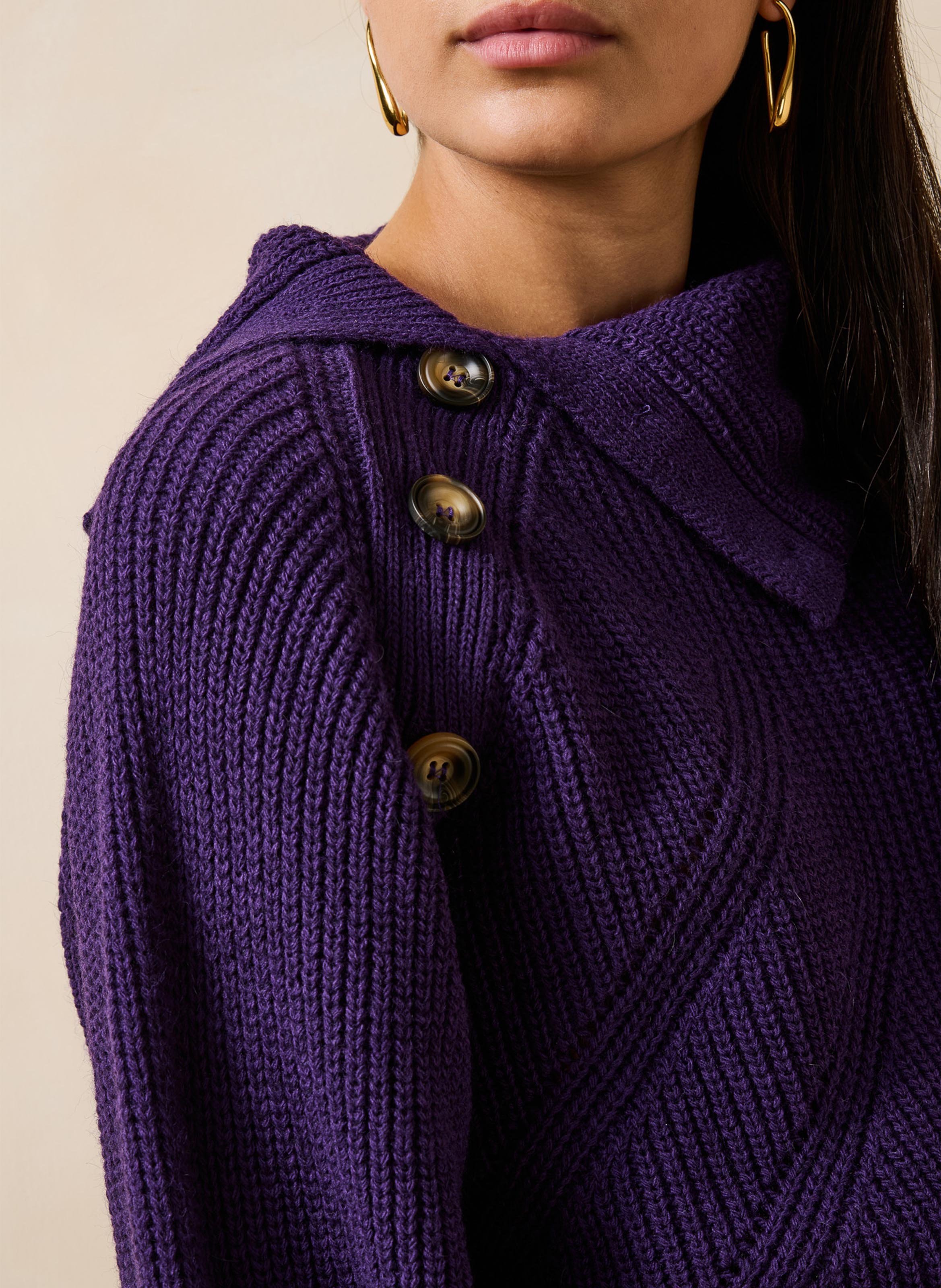 Oversized trui van een wolmix LA FEE MARABOUTEE Paars