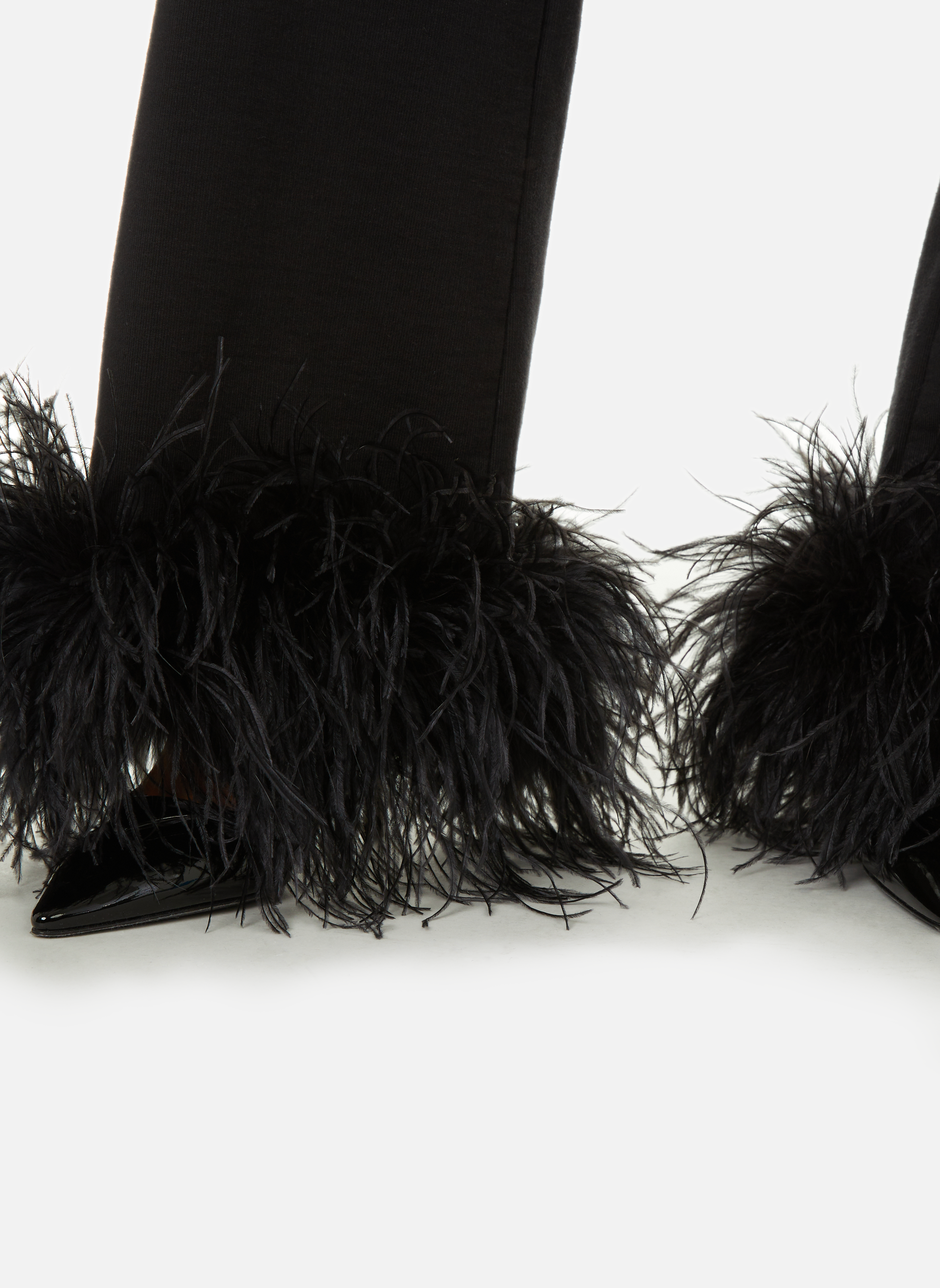 Joggers with feathers PRADA Black