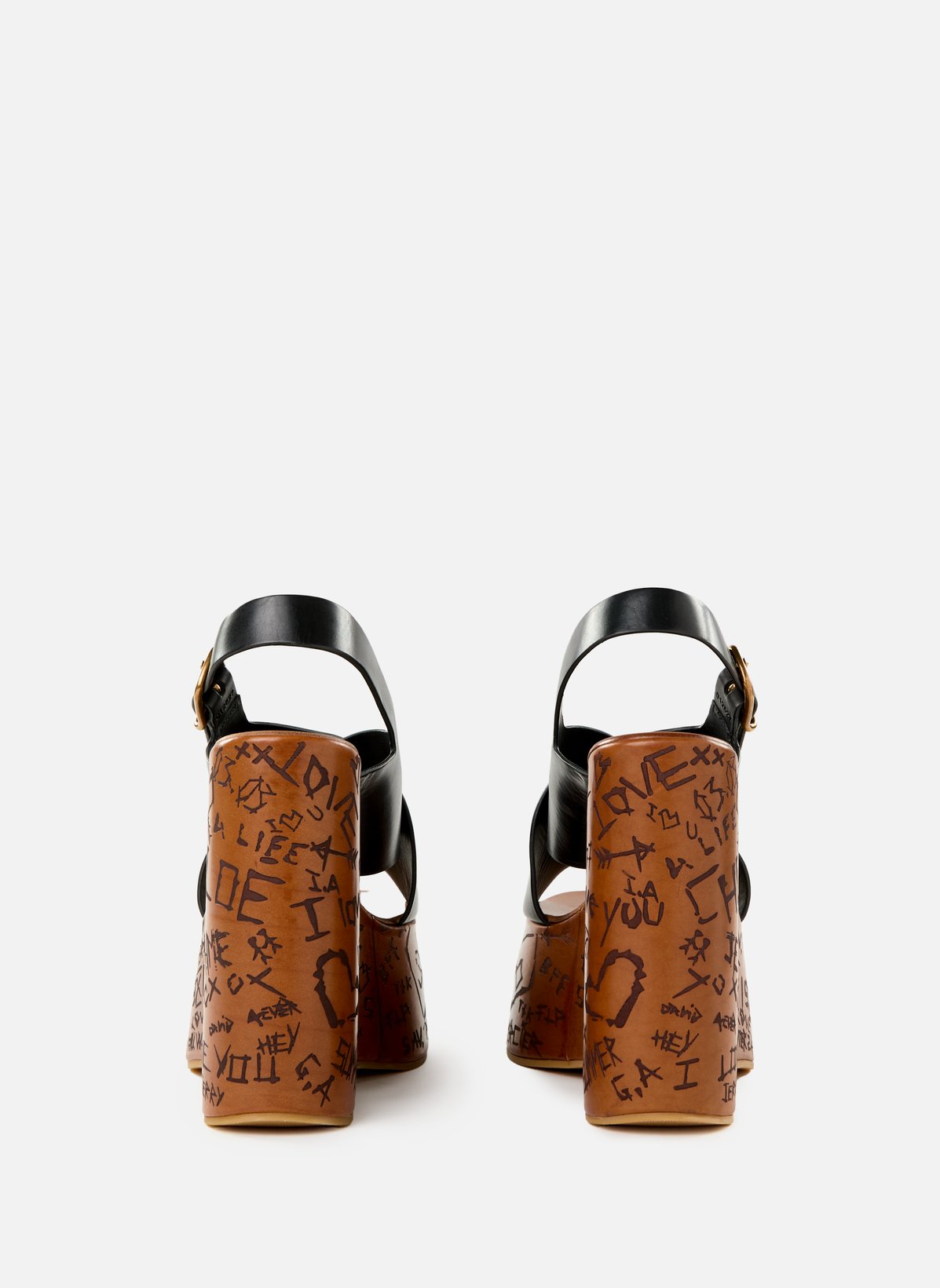 Sandales à brides croisées Chloé Cuir Marron Noir ref.894649 - Joli Closet Sandales à brides croisées Chloé Cuir Marron Noir ref.894649 - Joli Closet