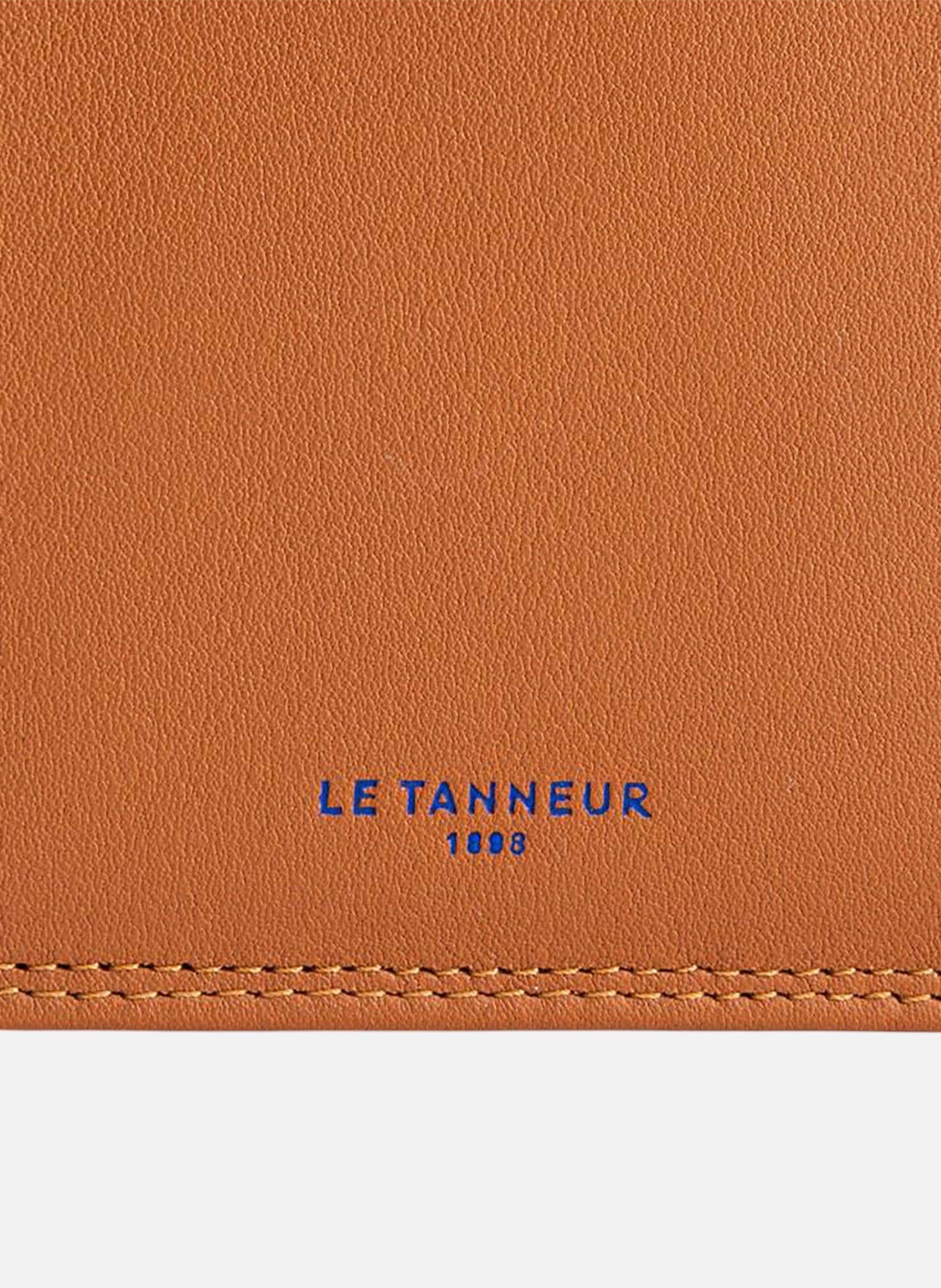 Grand portefeuille vertical zippé 2 volets martin en cuir lisse LE TANNEUR Marron