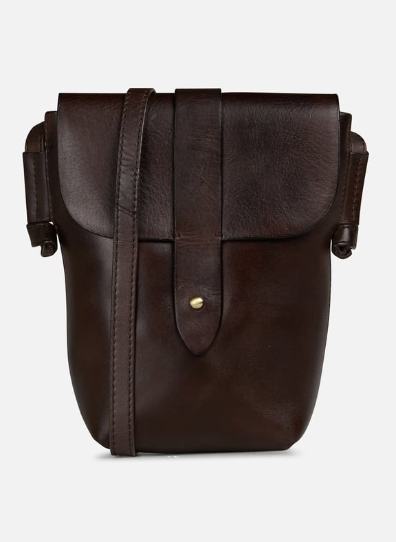 Sac bandoulière en cuir gabriel mini Marron by MAISON 123 MAISON 123 Sac bandoulière en cuir gabriel mini Marron