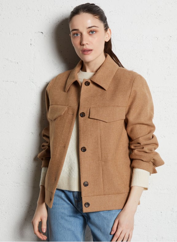Veste col classique en lin fierce Beige by MAISON 123 MAISON 123 Veste col classique en lin fierce Beige