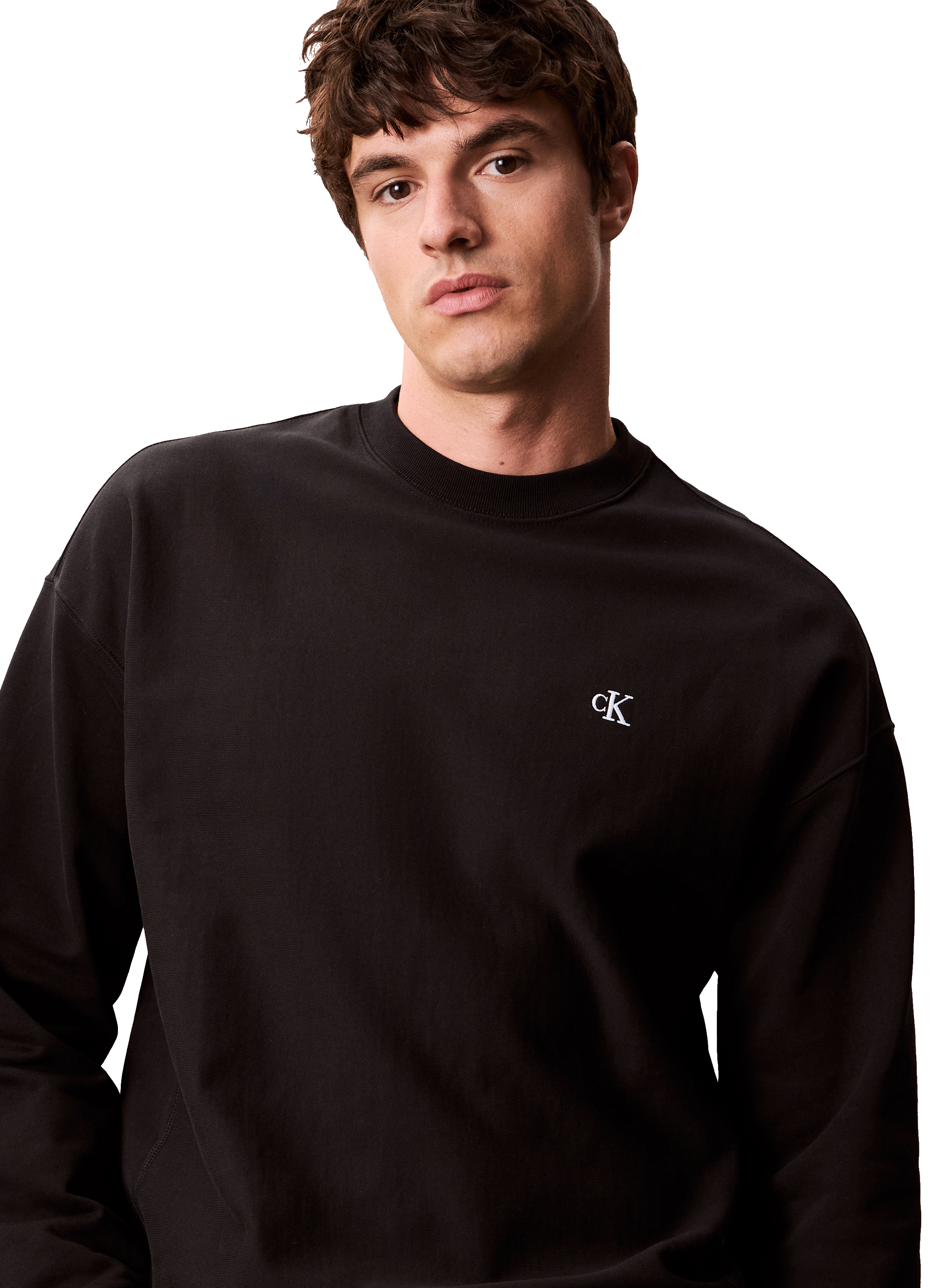 Sweatshirt oversize en tissu éponge de coton CALVIN KLEIN Noir