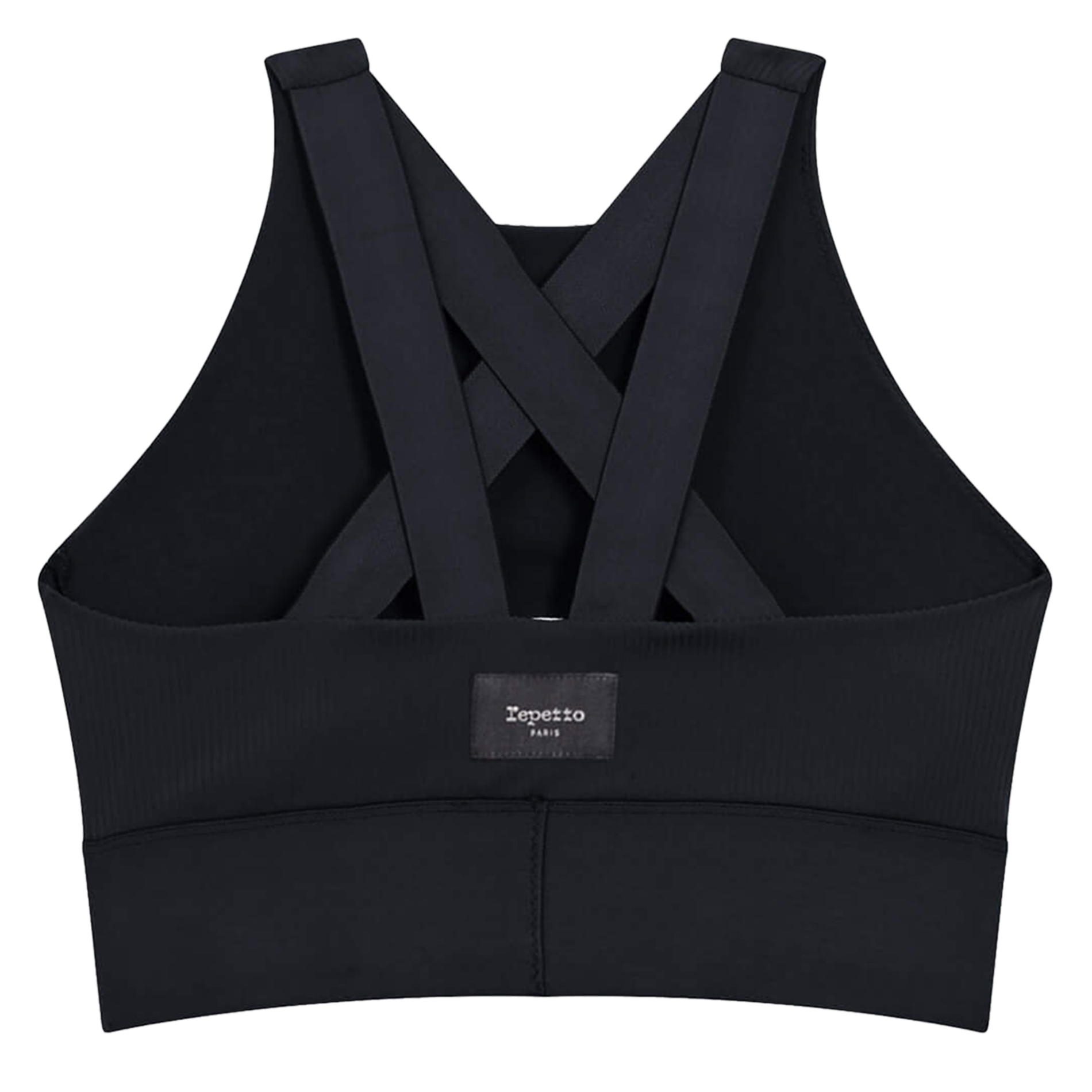 Brassière côtelée à découpes Noir